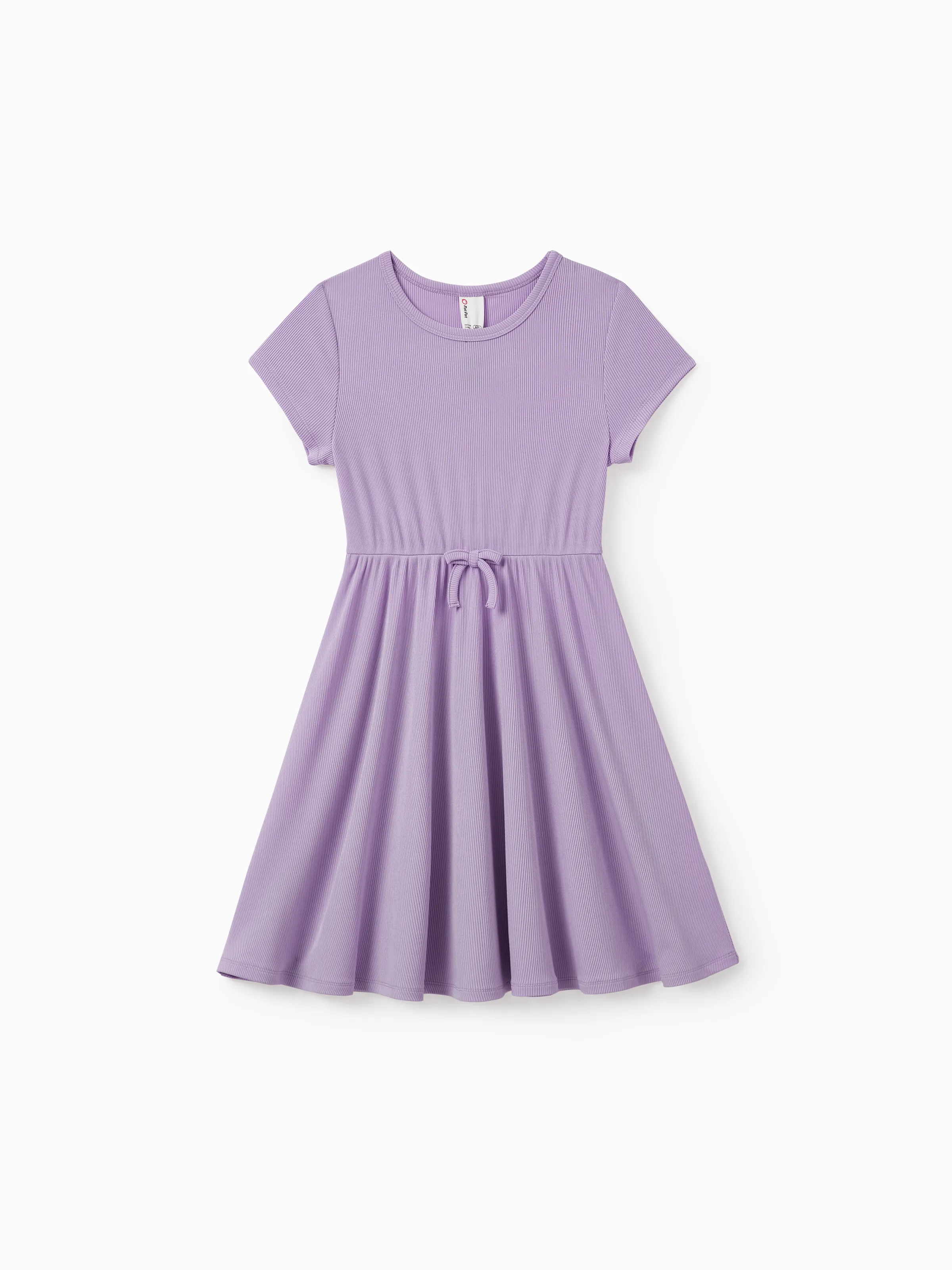 2-Pack Toddler/Kid Girl Printed & Solid Causal Dress Purple - Image 2