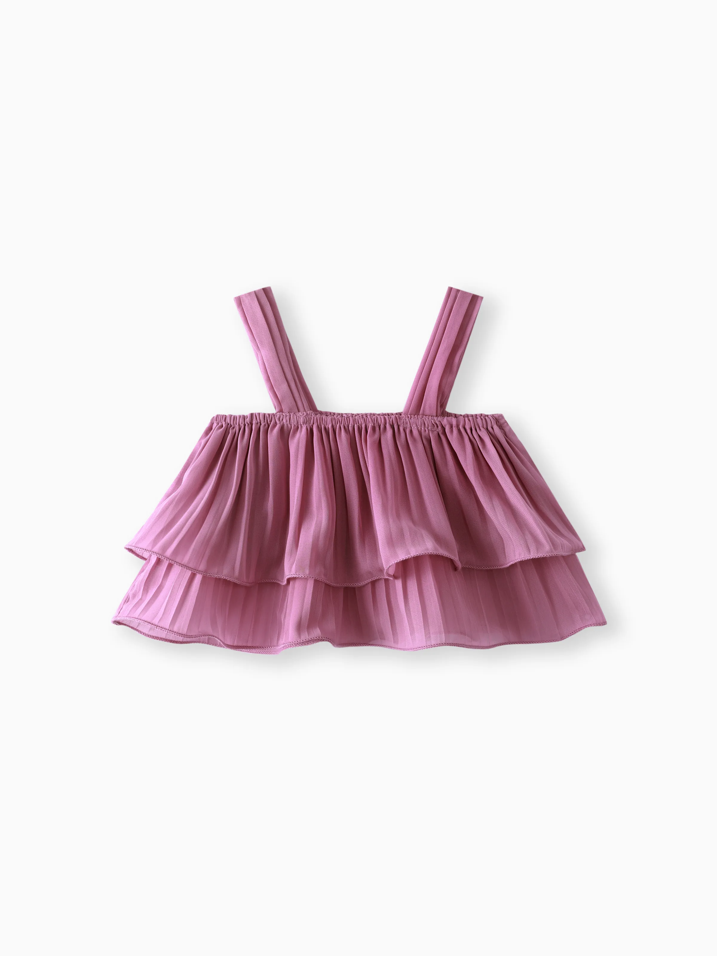 2-Piece Baby/Toddler Girl Elegant Pleated Camisole and Shorts Set Roseo - Image 3