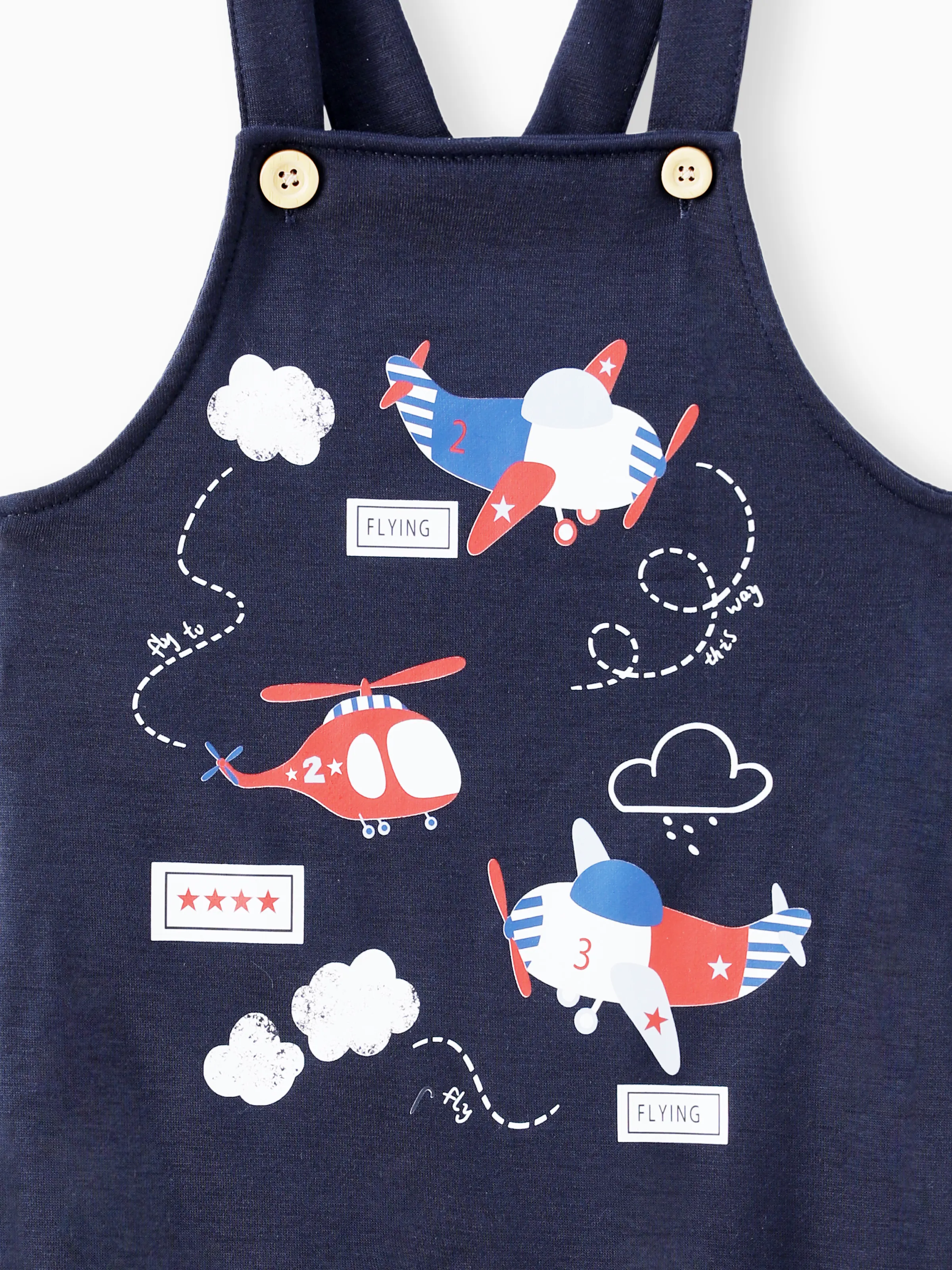 2pcs Baby Boy Airplane Pattern Hanging Strap Set Dark Blue - Image 10