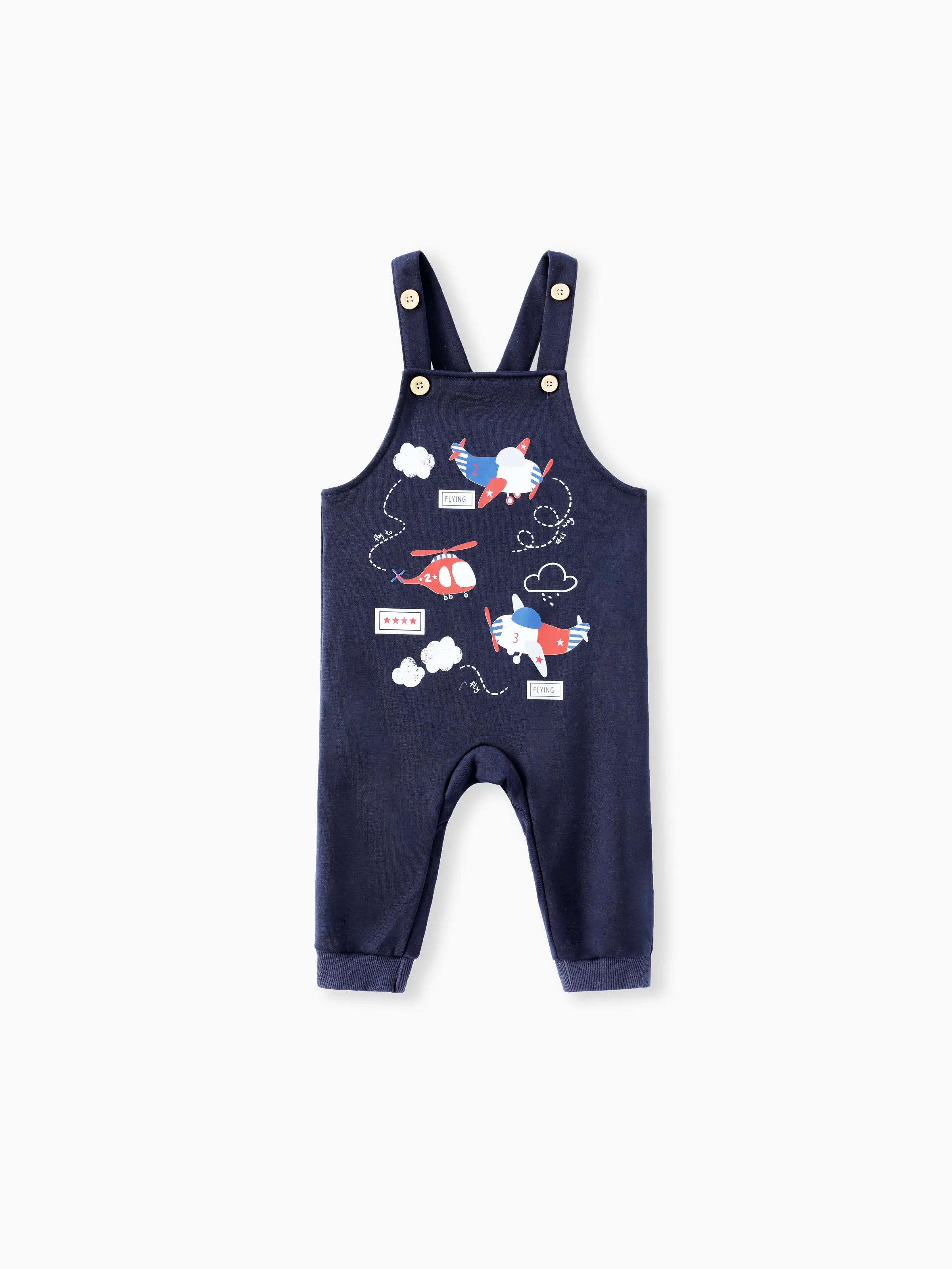2pcs Baby Boy Airplane Pattern Hanging Strap Set Dark Blue - Image 6
