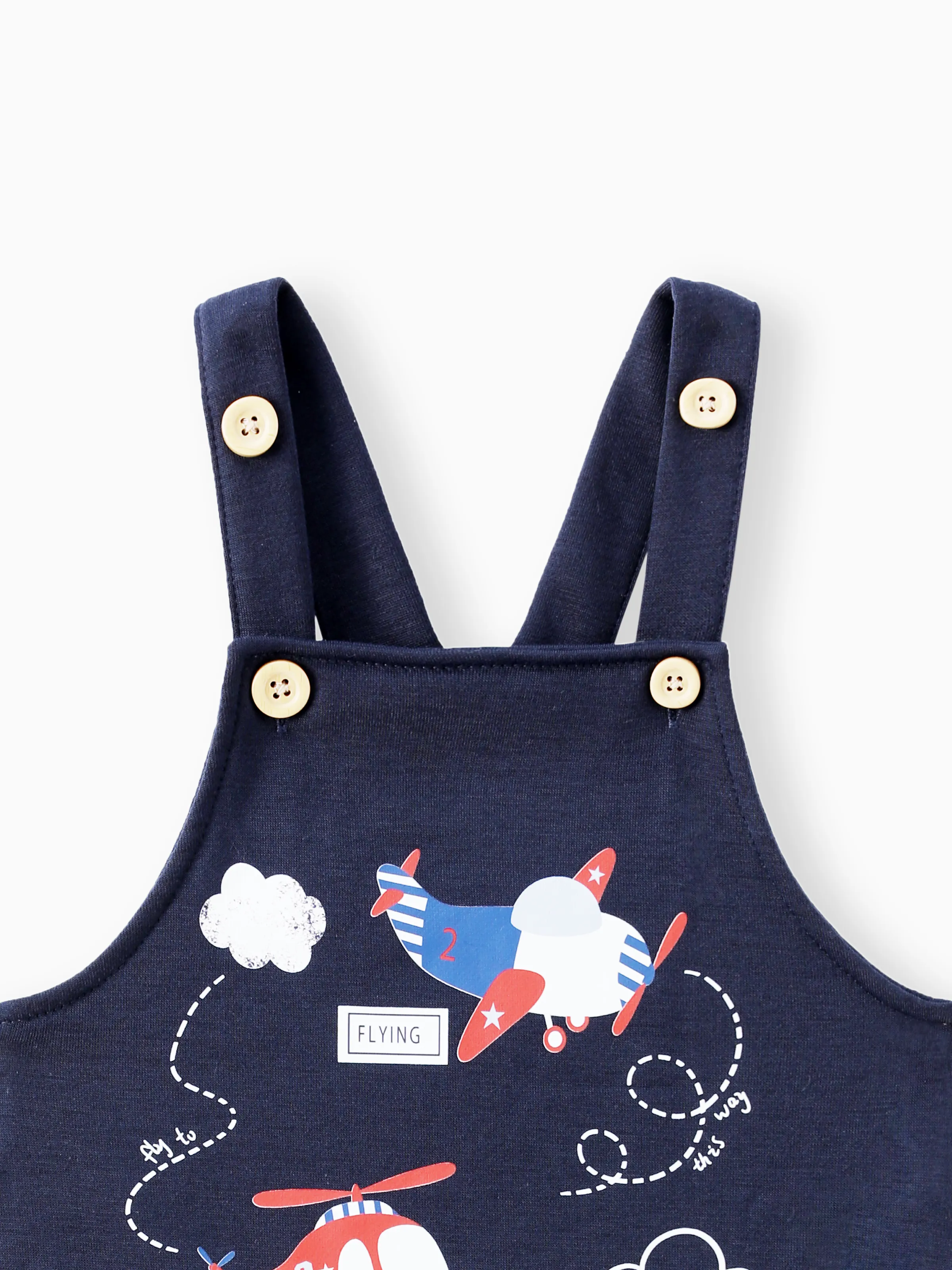 2pcs Baby Boy Airplane Pattern Hanging Strap Set Dark Blue - Image 7