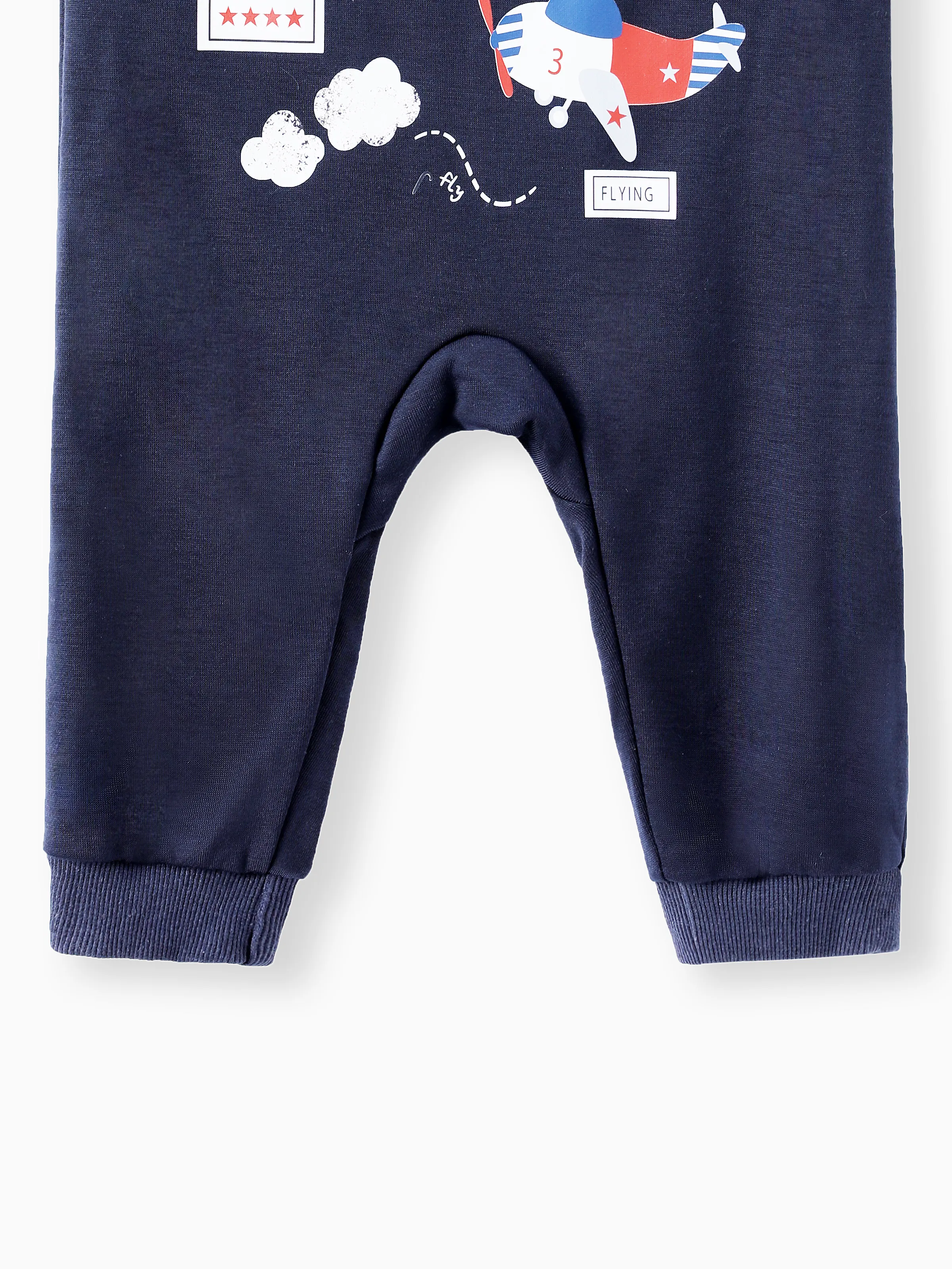 2pcs Baby Boy Airplane Pattern Hanging Strap Set Dark Blue - Image 8