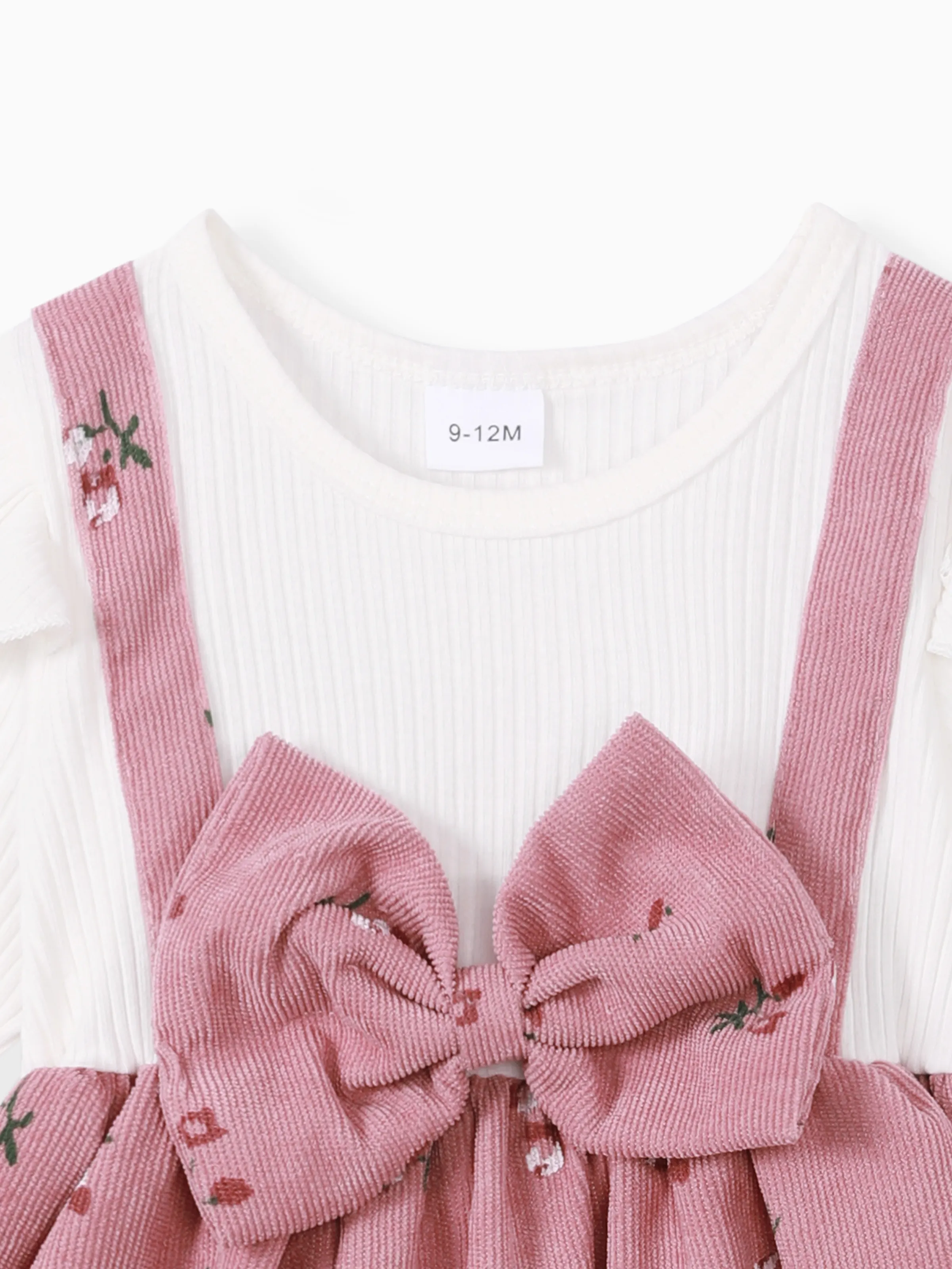 2pcs Baby Girl Floral Print Combo Dress with Headband Set ColorBlock - Image 5