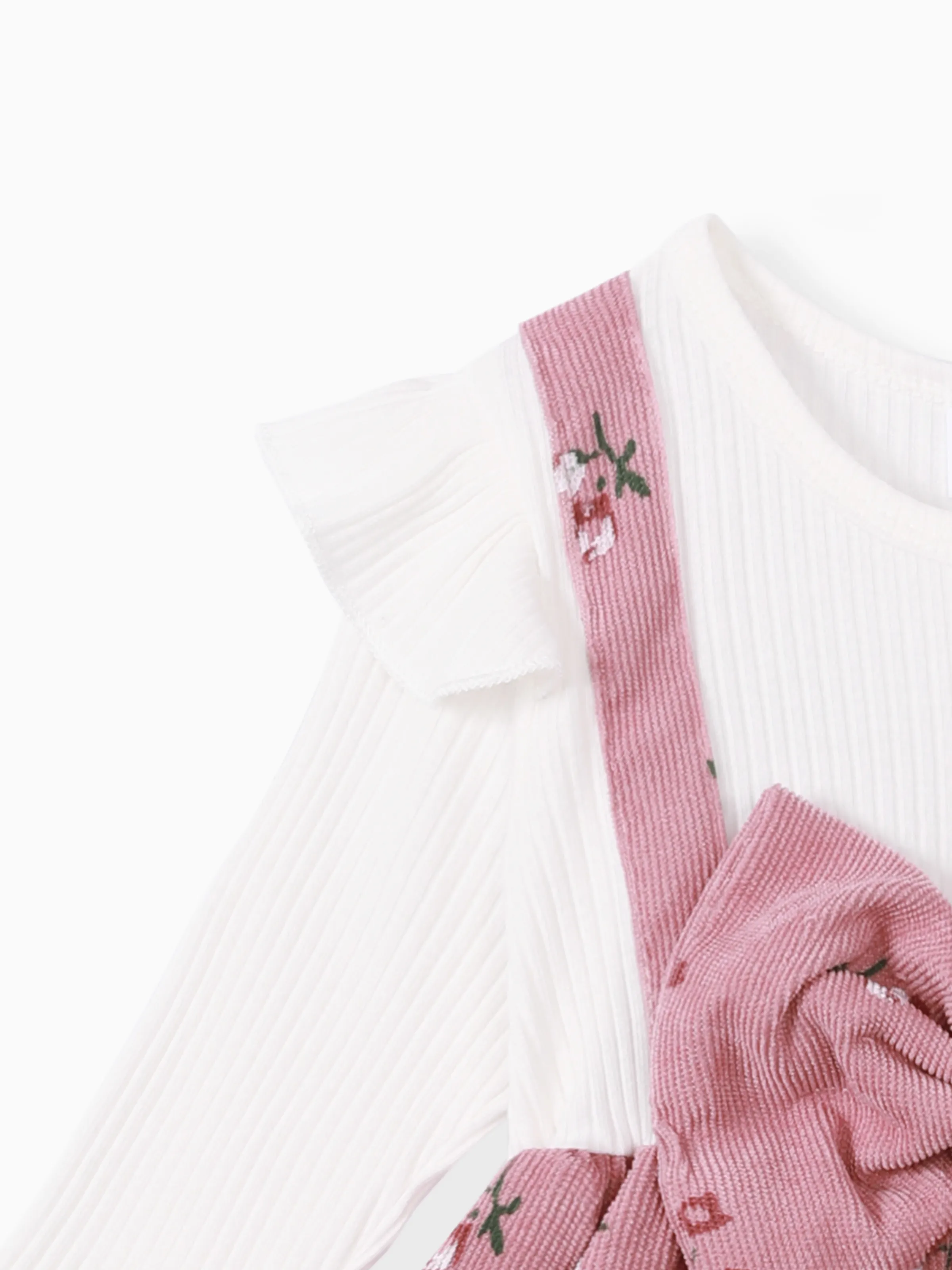 2pcs Baby Girl Floral Print Combo Dress with Headband Set ColorBlock - Image 6
