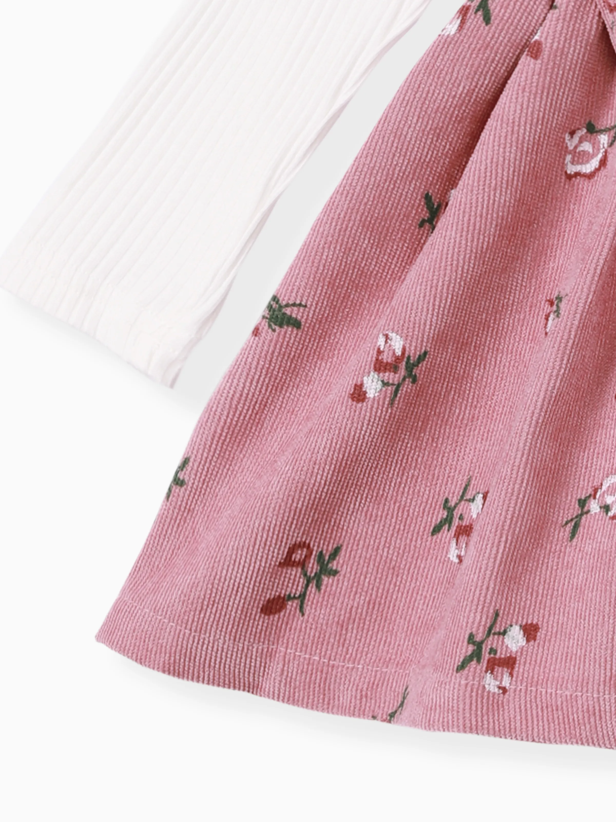 2pcs Baby Girl Floral Print Combo Dress with Headband Set ColorBlock - Image 8