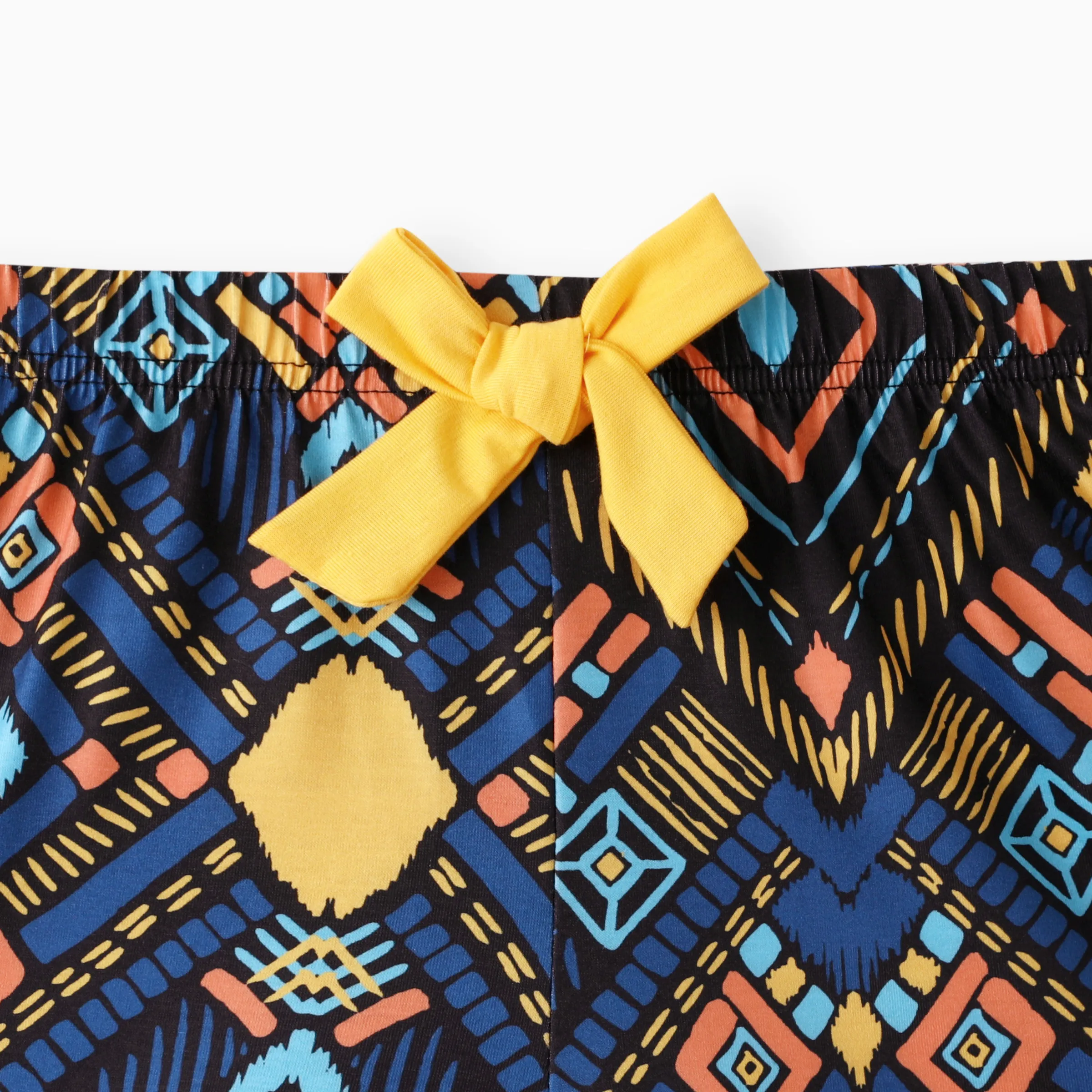 2pcs Kid Girl Yellow Halter Camisole and Bowknot Design Exotic Shorts Set Ginger-2 - Image 10