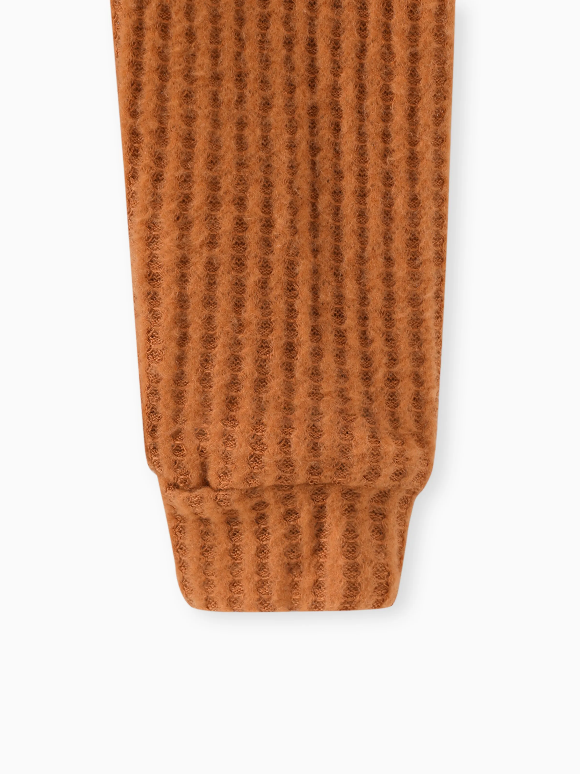 2pcs Solid Waffle Long-sleeve Baby Set Brown - Image 8