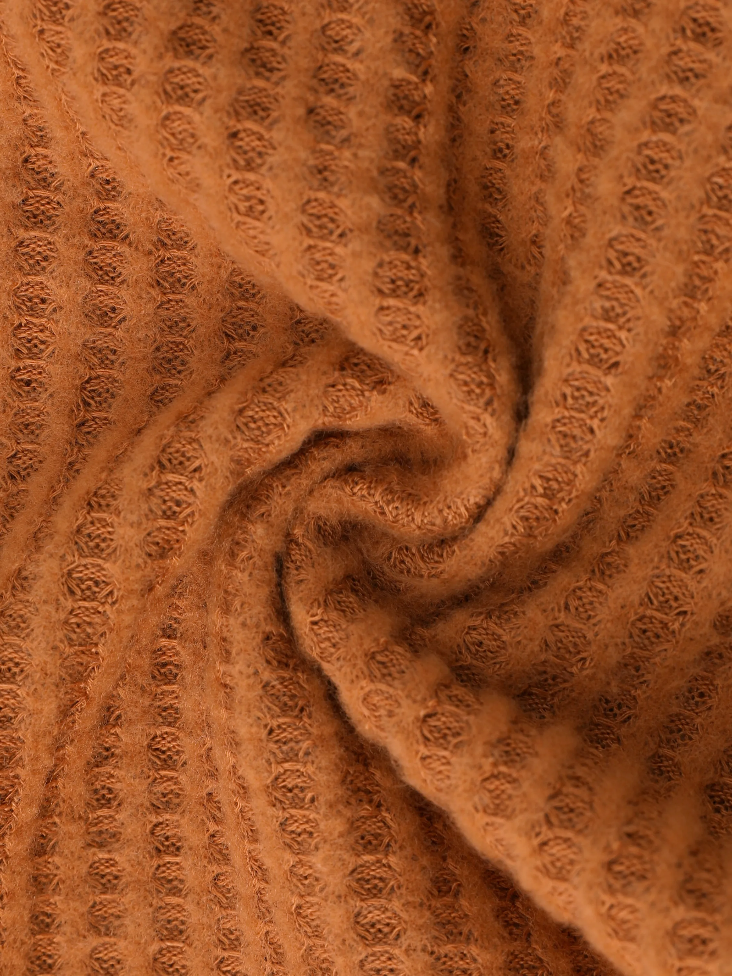 2pcs Solid Waffle Long-sleeve Baby Set Brown - Image 9