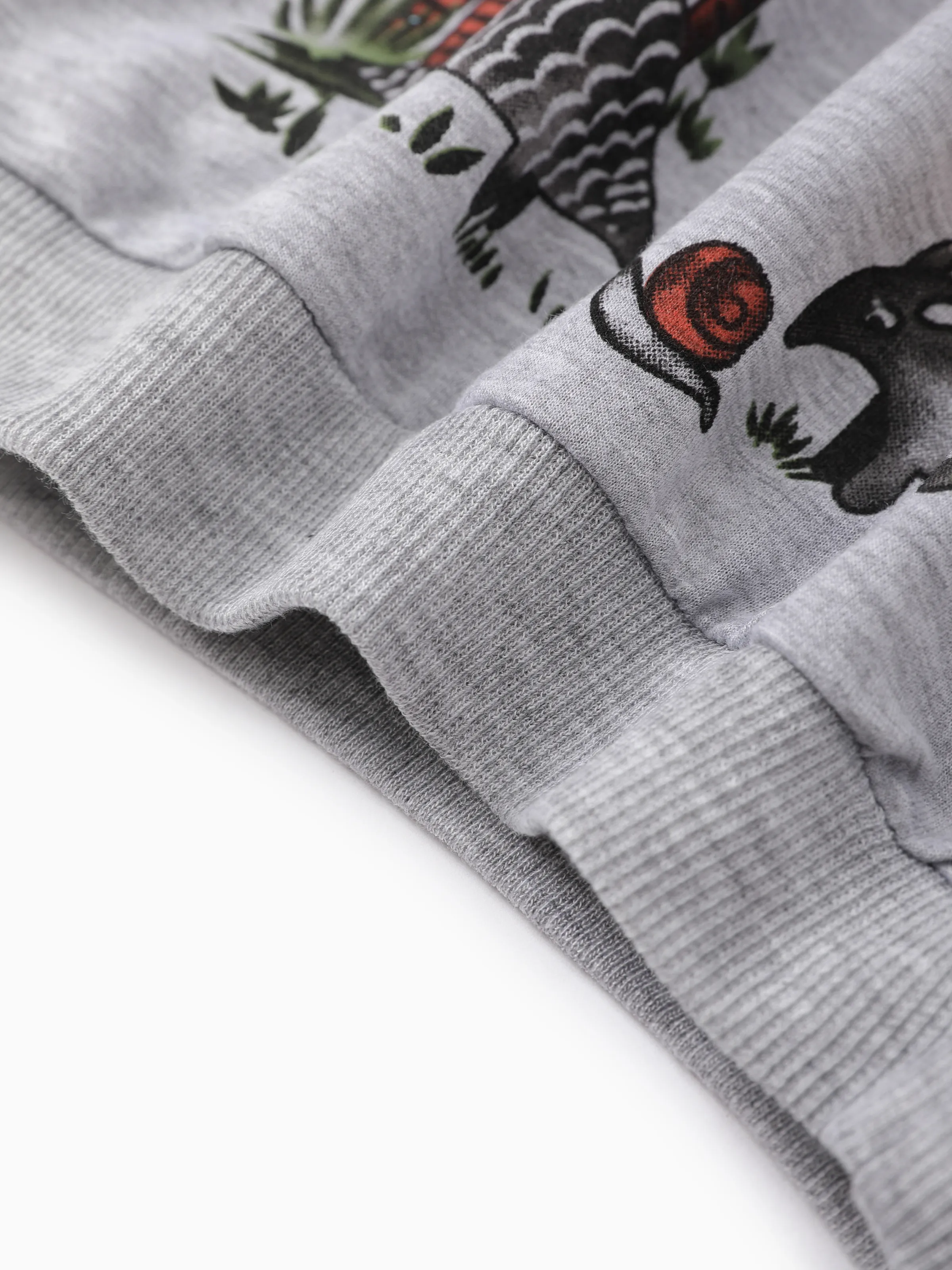 2pcs Toddler Boy Animal Pattern Patch Pocket Set Grey - Image 7