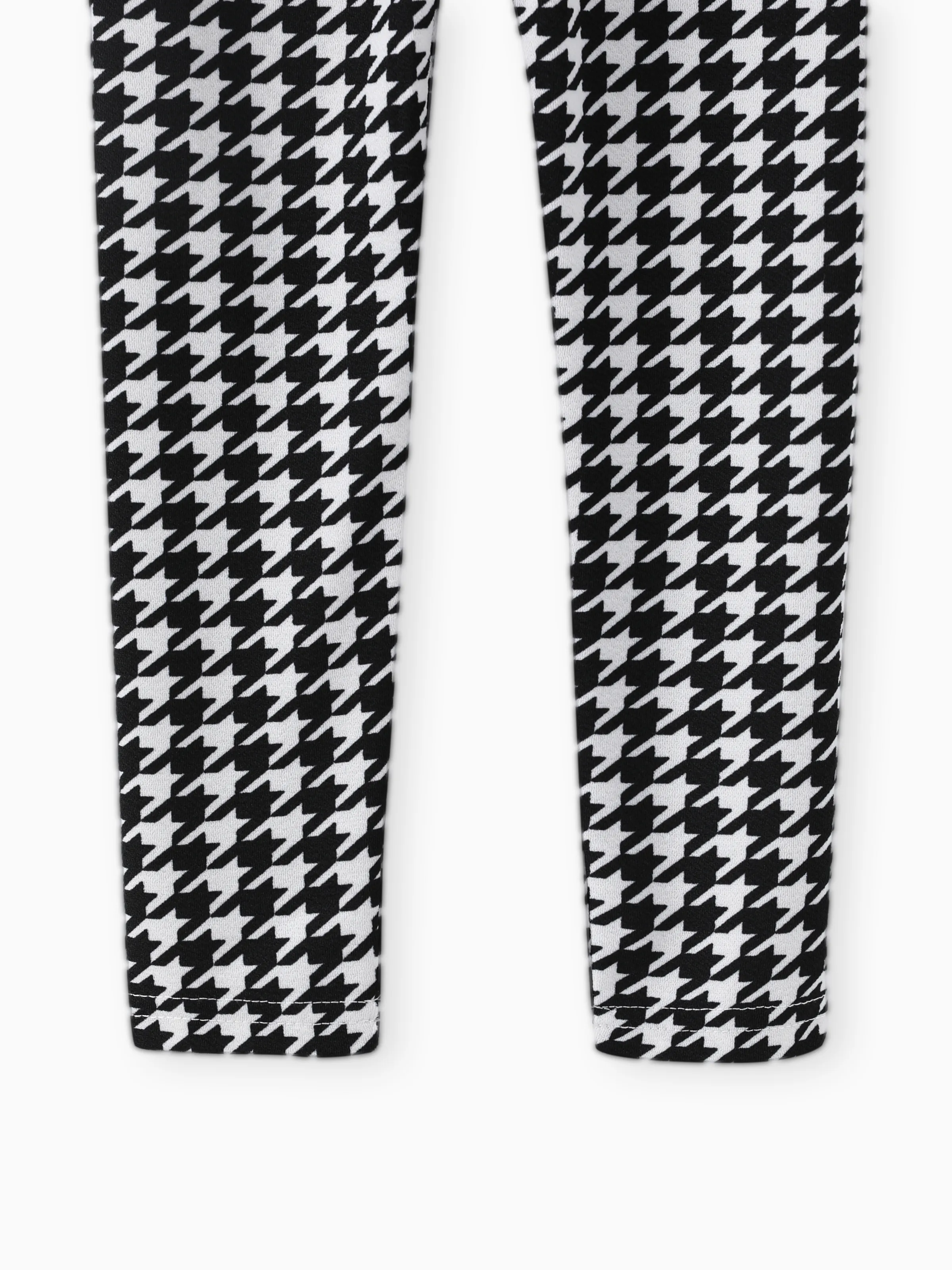 2pcs Toddler Girl Bowknot Print High Low Long-sleeve Tee and Houndstooth Leggings Set Red-2 - Image 10