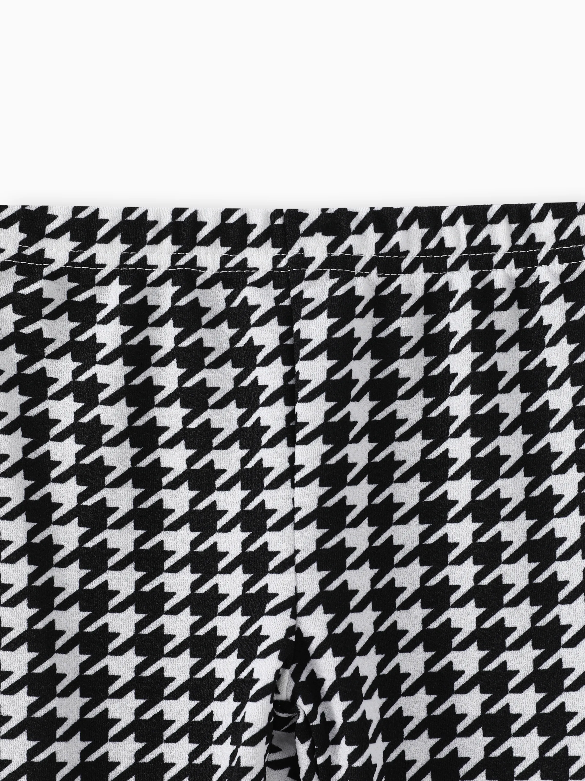 2pcs Toddler Girl Bowknot Print High Low Long-sleeve Tee and Houndstooth Leggings Set Red-2 - Image 9