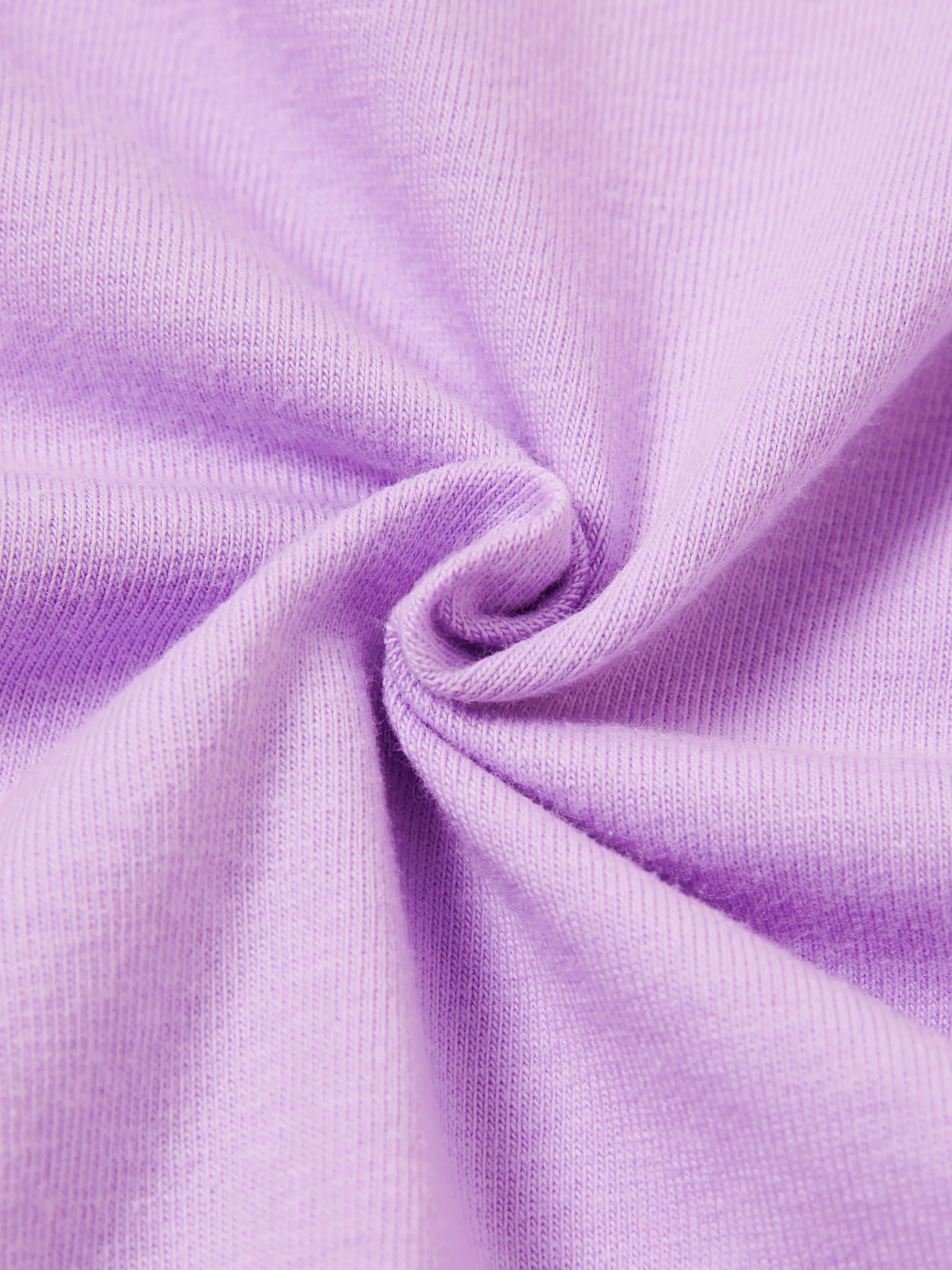 2pcs Toddler Girl Sweet Flutter-sleeve Tee and Stripe Belted Shorts Set Light Purple - Image 3