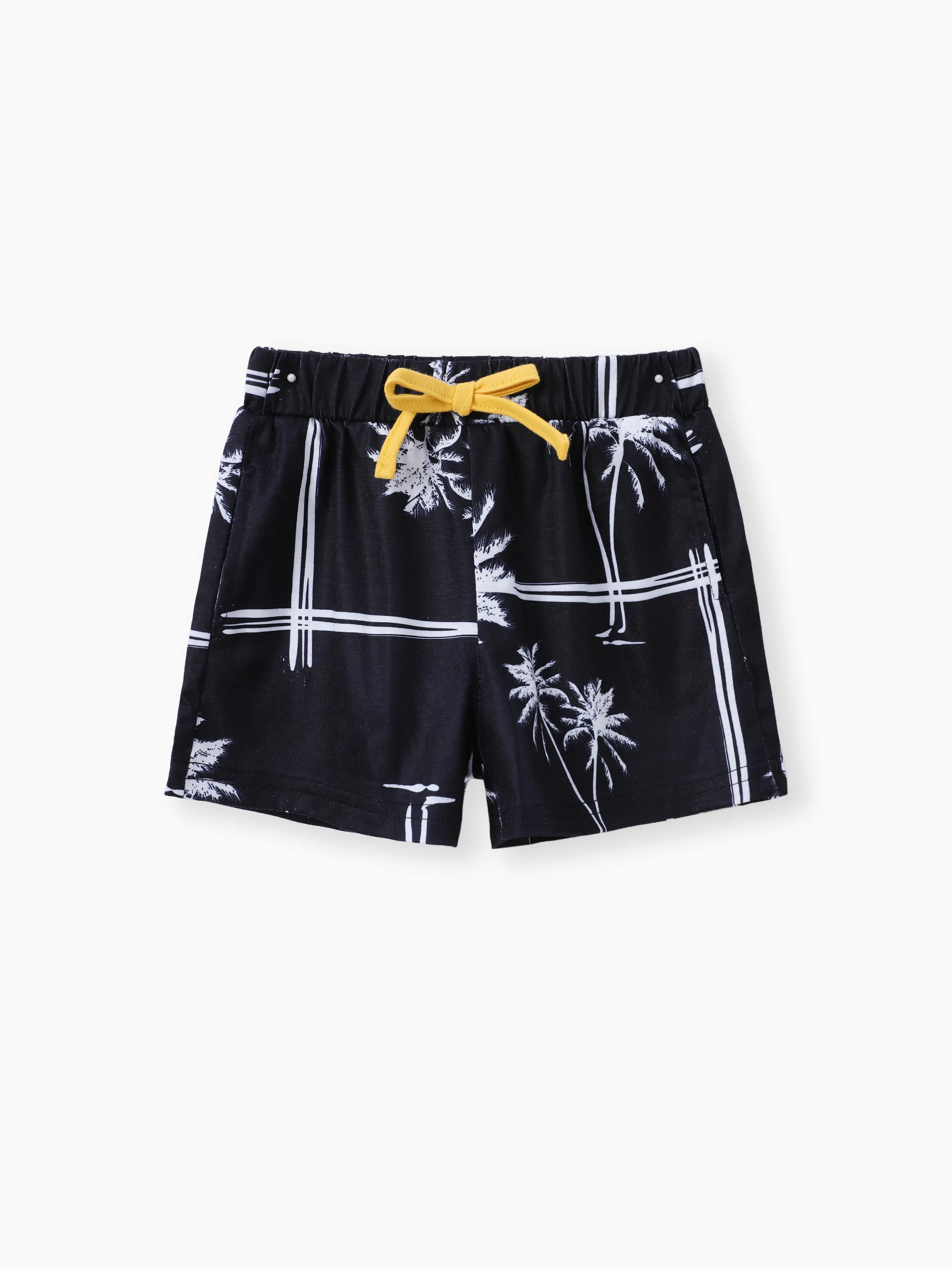 2pcs Toddler Trendy Boy Floral Tree Print Tee and Shorts Set Yellow - Image 6