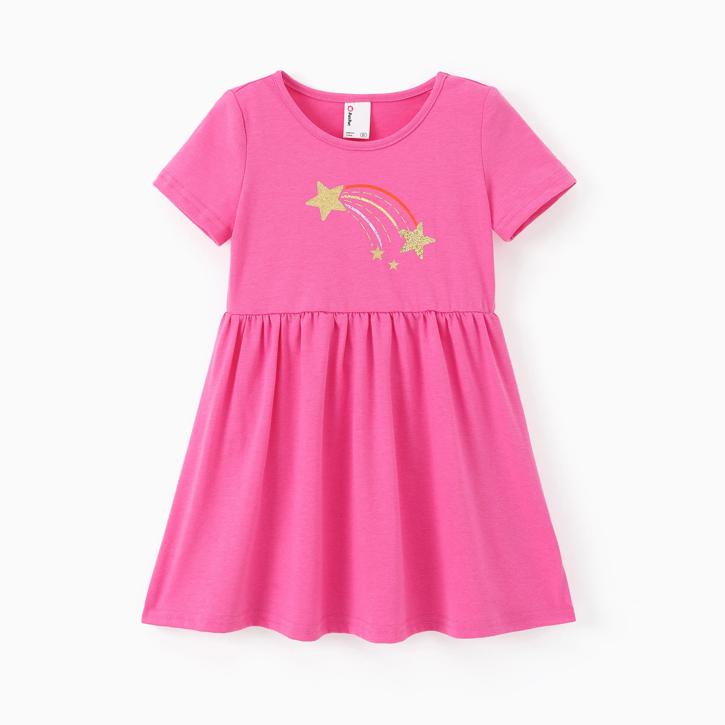 3-Pack Toddler Girl Childlike Printed Dresses Pink - Image 5
