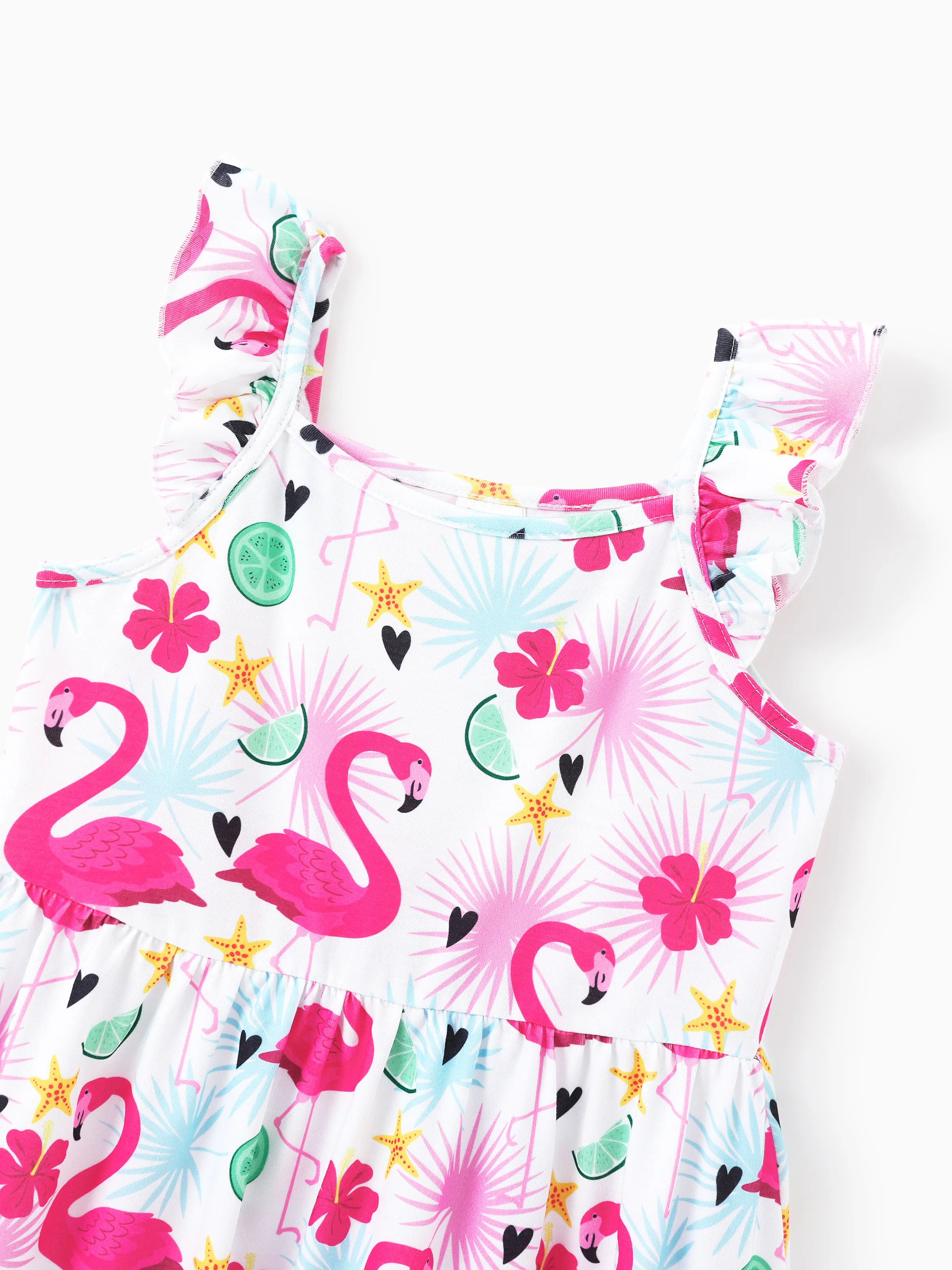 3-Pack Toddler/Kid Girl Childlike Flutter-sleeve Dresses Hot Pink - Image 7