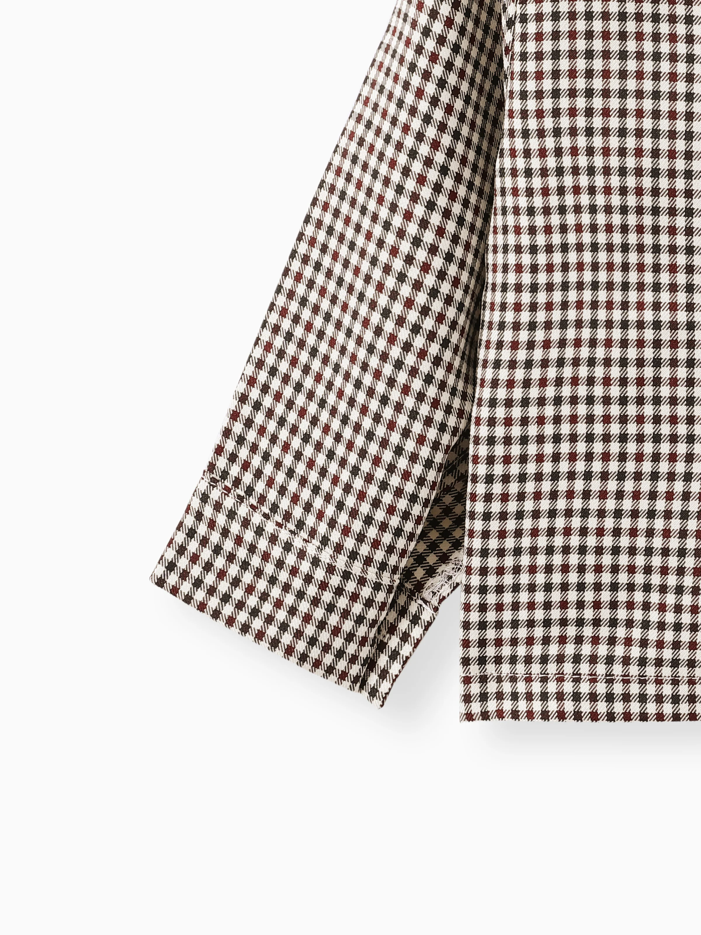3PCS Baby Boy Elegant Grid/Houndstooth Shirt Collar Long Sleeve Set Brown - Image 7