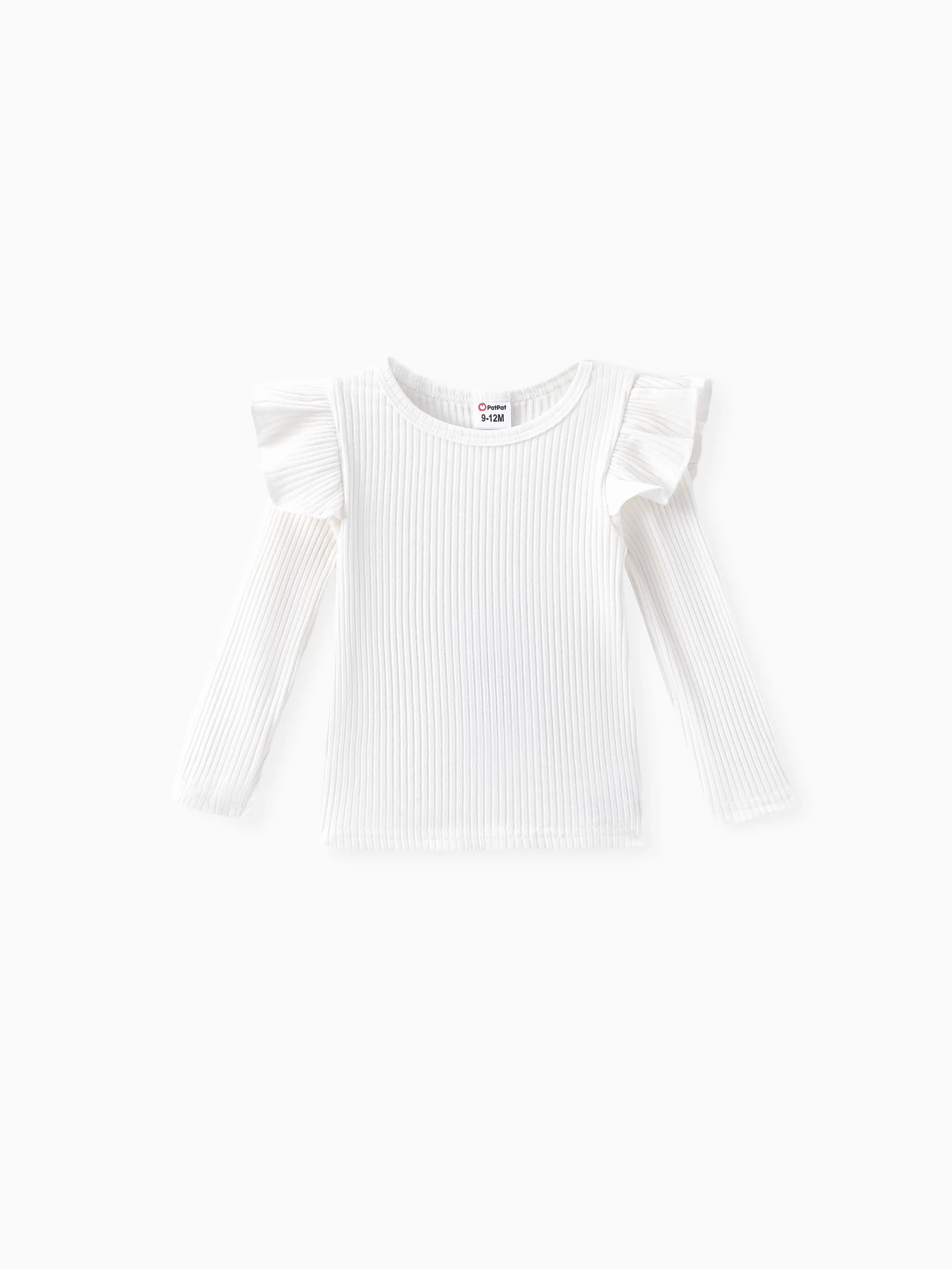 3pcs Baby Girl 95% Cotton Ribbed Ruffle Long-sleeve Top and Bow Front Skirt & Headband Set Pink - Image 2