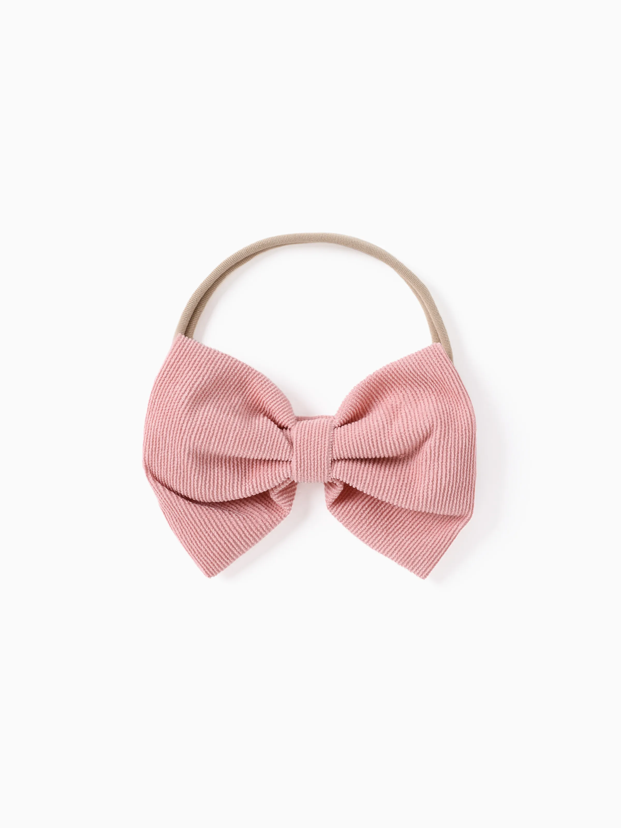 3pcs Baby Girl 95% Cotton Ribbed Ruffle Long-sleeve Top and Bow Front Skirt & Headband Set Pink - Image 8