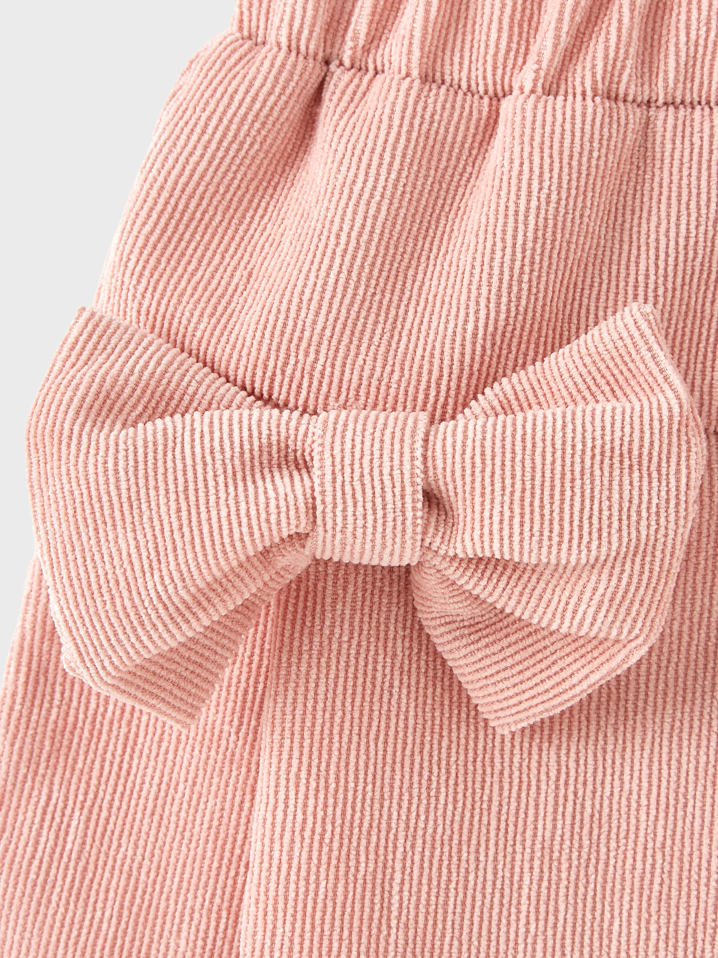 3pcs Baby Girl 95% Cotton Ribbed Ruffle Short-sleeve Tee and Bow Front Skirt & Headband Set Pink - Image 2