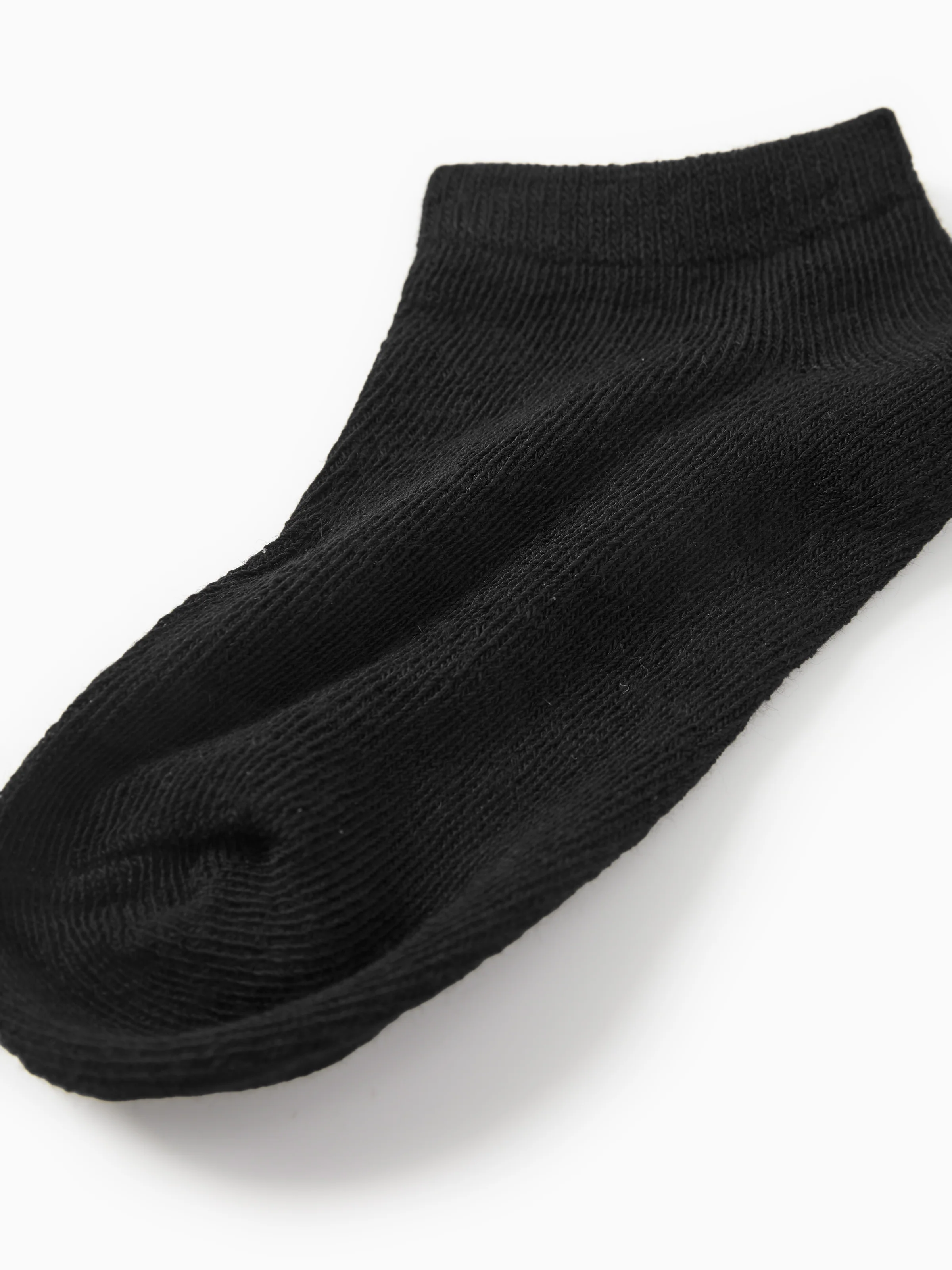 5-pairs Baby / Toddler / Kid Solid Socks Black - Image 5