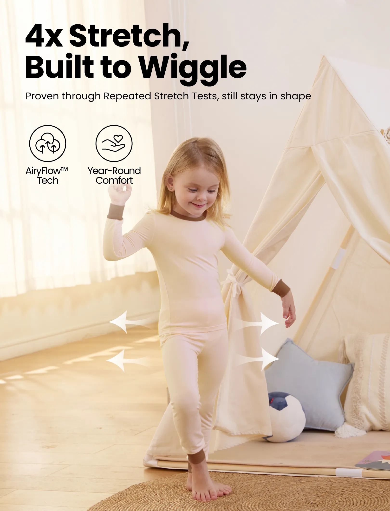Baby 2-piece Tencel Modal Pajamas Set for Girls / Boys ( Snug-Fitting ) Apricot - Image 6