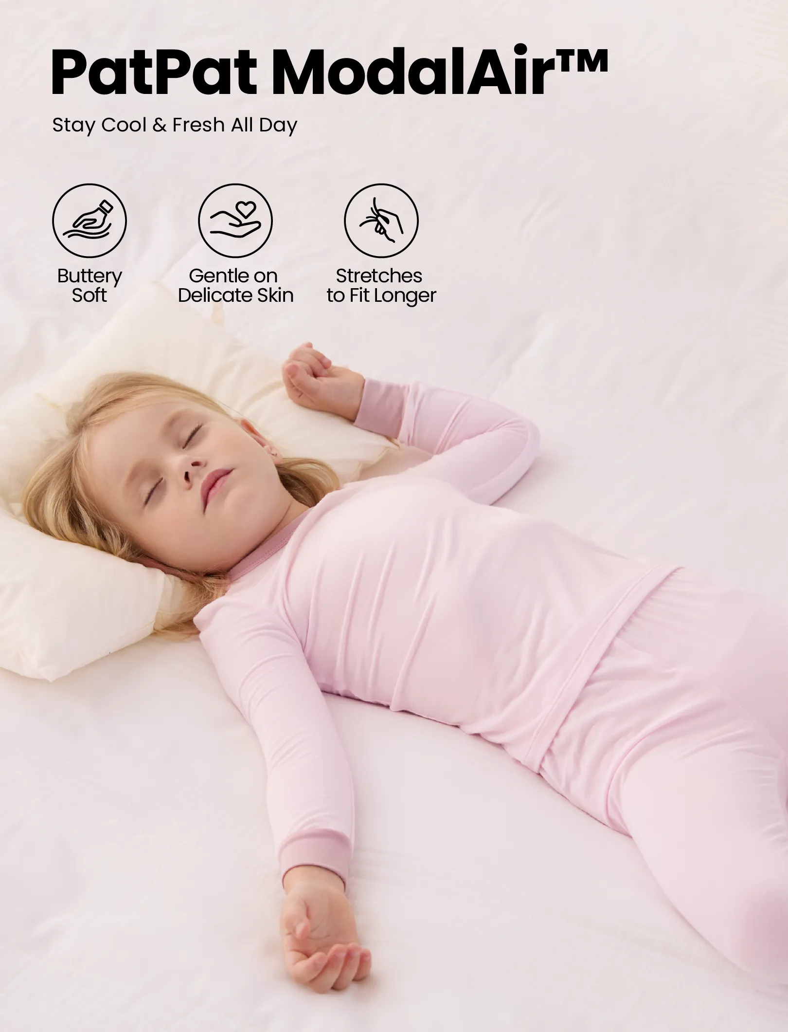 Baby 2-piece Tencel Modal Pajamas Set for Girls / Boys ( Snug-Fitting ) Pink - Image 3