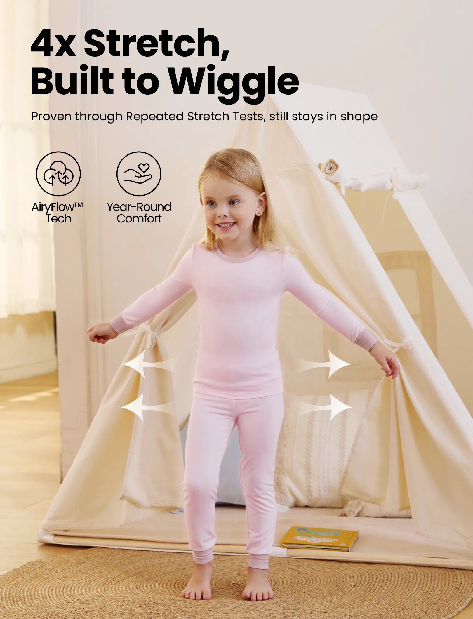 Baby 2-piece Tencel Modal Pajamas Set for Girls / Boys ( Snug-Fitting ) Pink - Image 6