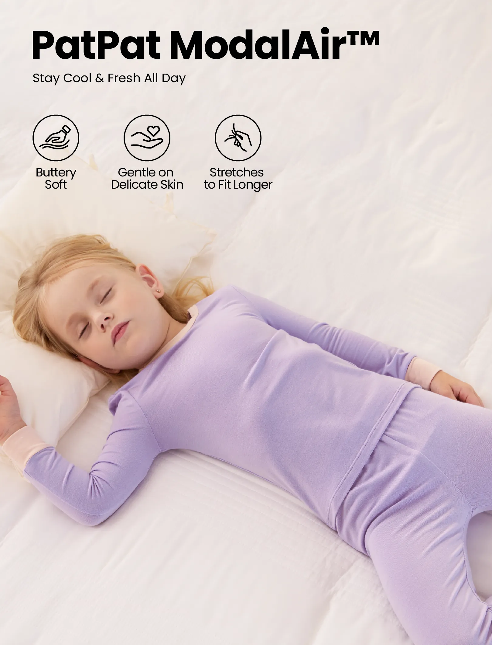 Baby 2-piece Tencel Modal Pajamas Set for Girls / Boys ( Snug-Fitting ) Purple - Image 3