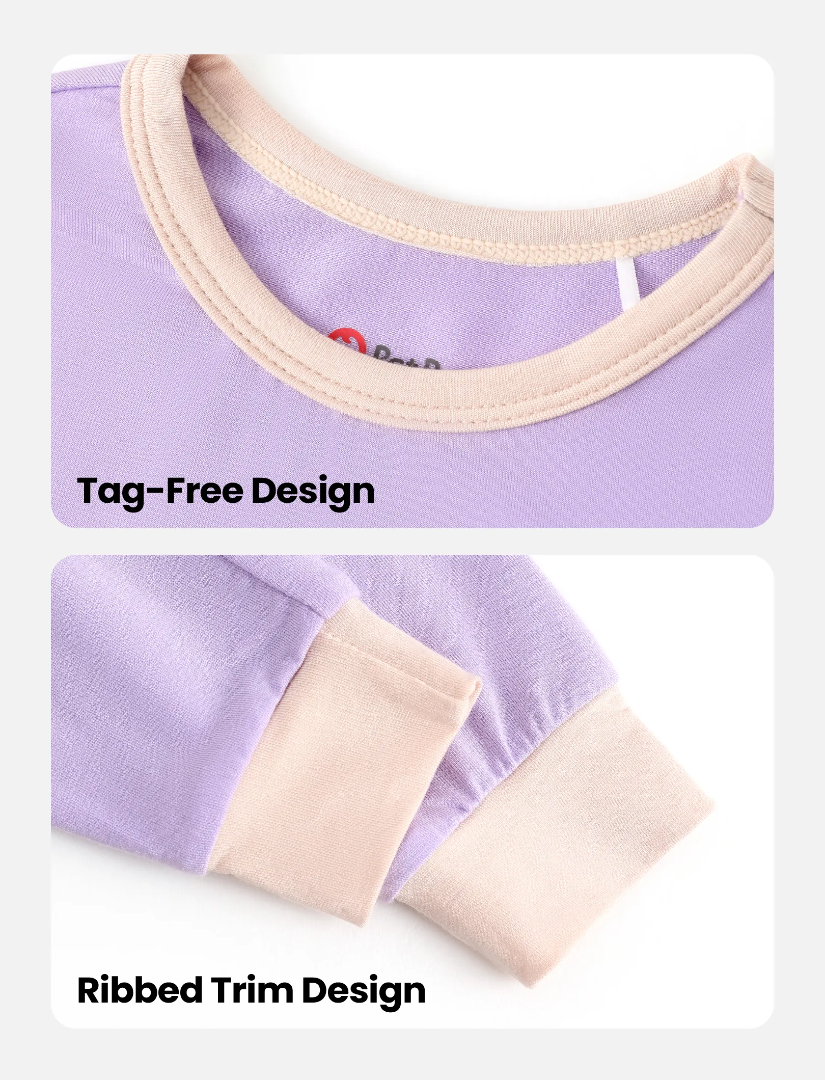 Baby 2-piece Tencel Modal Pajamas Set for Girls / Boys ( Snug-Fitting ) Purple - Image 7