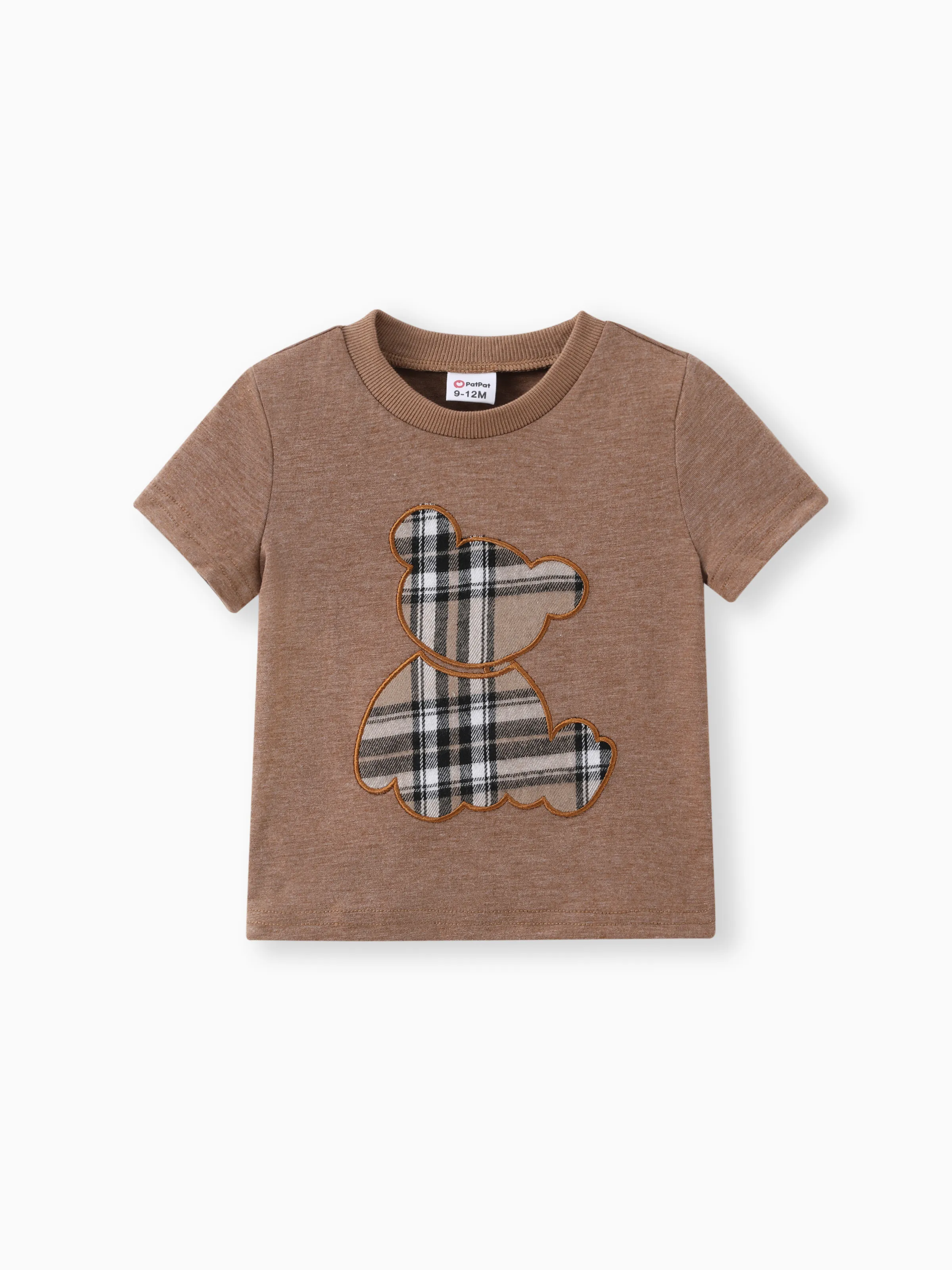 Baby Boy 2pcs Bear Style Short-sleeve Tee & Shorts Set Brown - Image 2