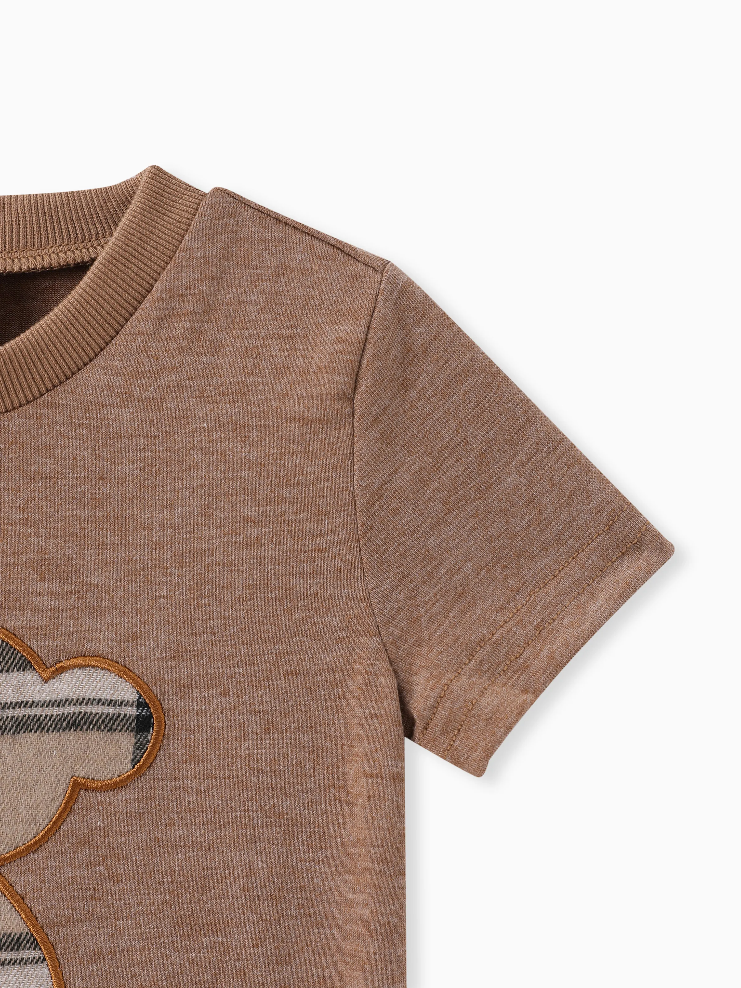 Baby Boy 2pcs Bear Style Short-sleeve Tee & Shorts Set Brown - Image 5