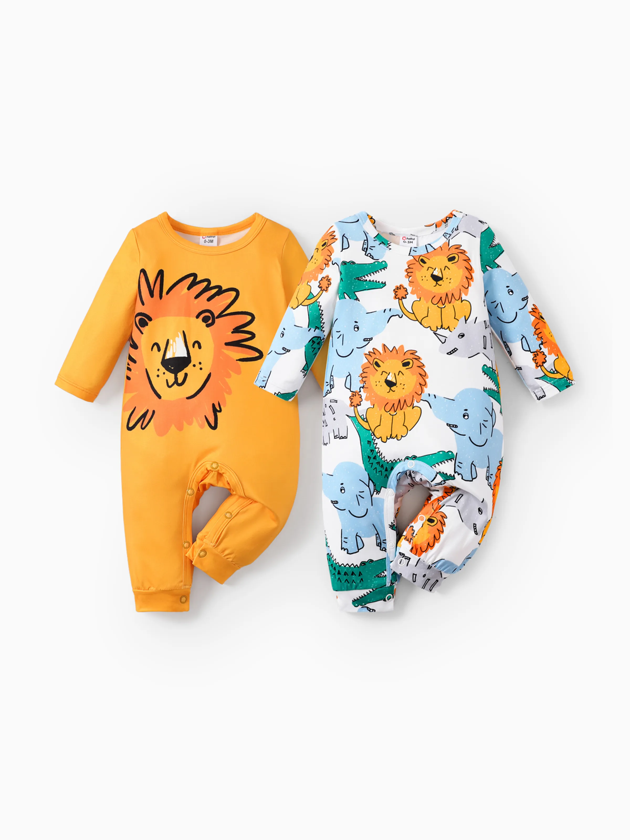 Baby Boy Childlike Panda Button Long Sleeves Jumpsuit Multi-color - Image 3