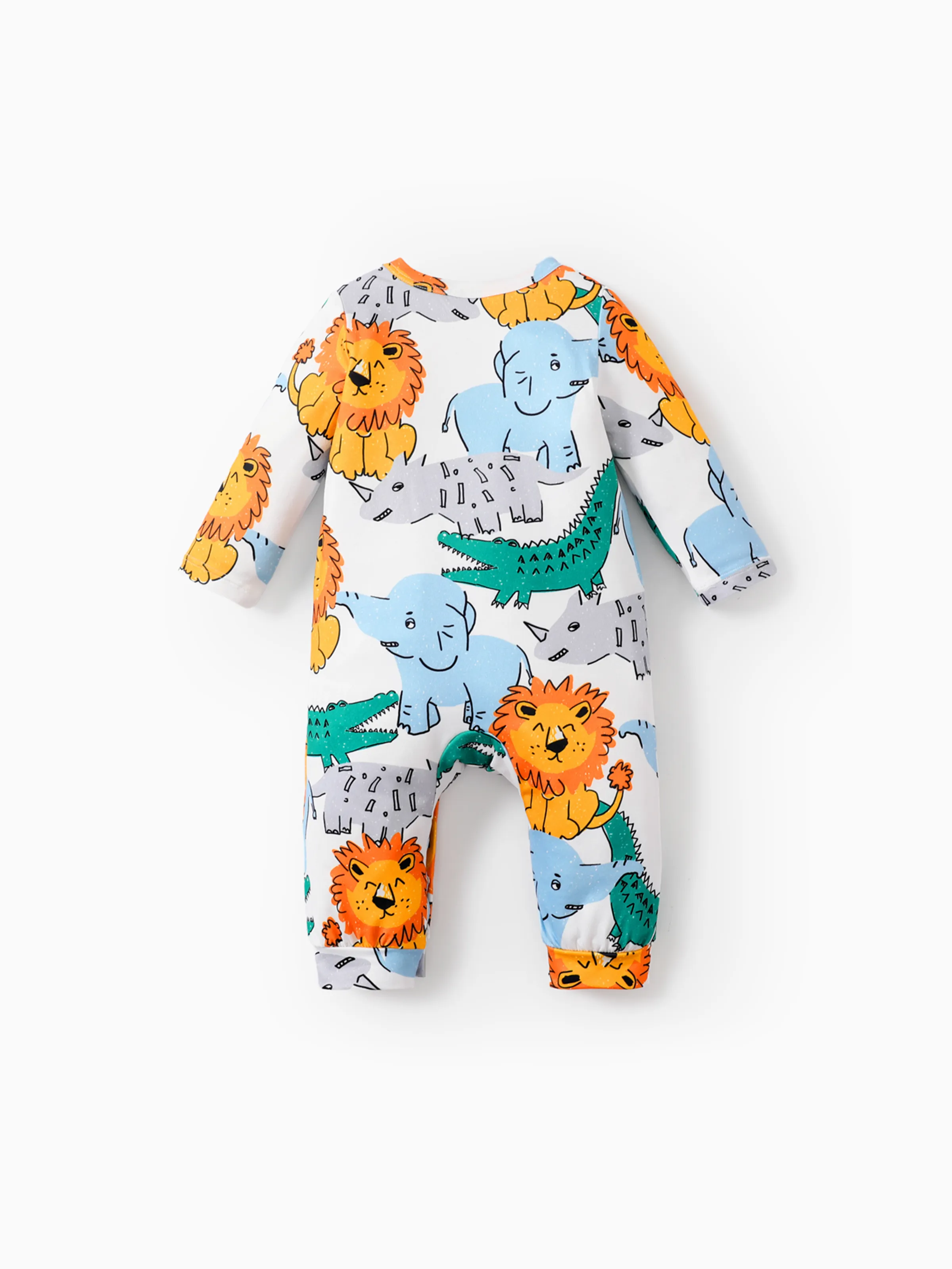 Baby Boy Childlike Panda Button Long Sleeves Jumpsuit Multi-color - Image 6