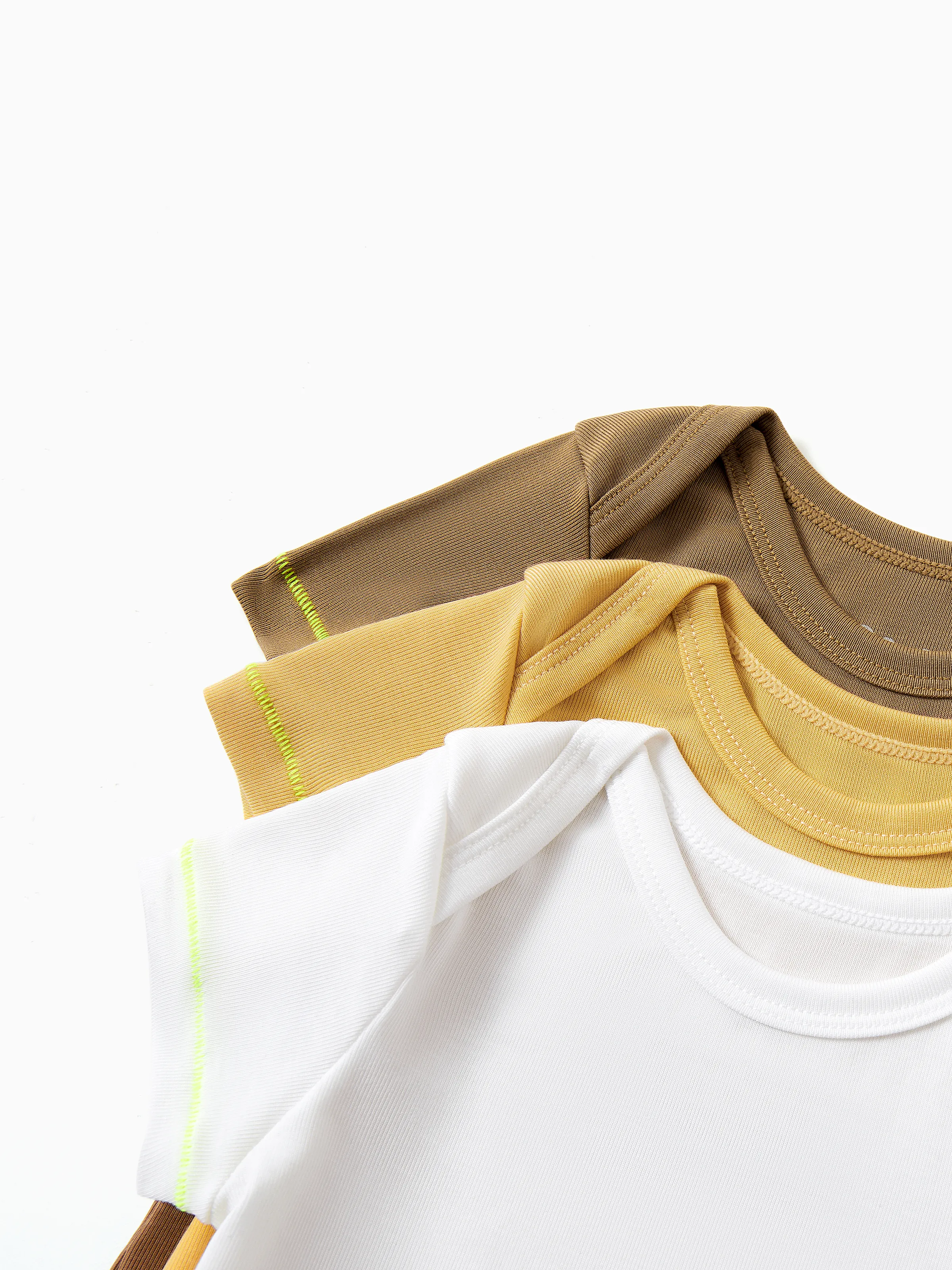 Baby Boy/Girl 3-Pack Lyocell Solid Color Romper Brown - Image 3