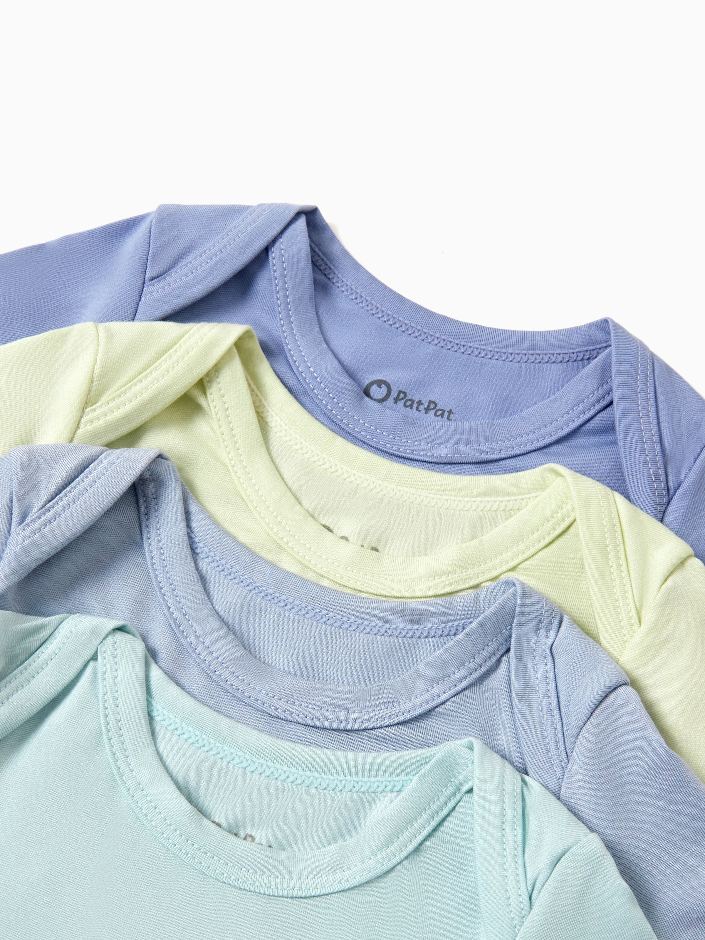 Baby Boy/Girl 4-Piece Modal Solid Color Rompers Set Light Green - Image 3