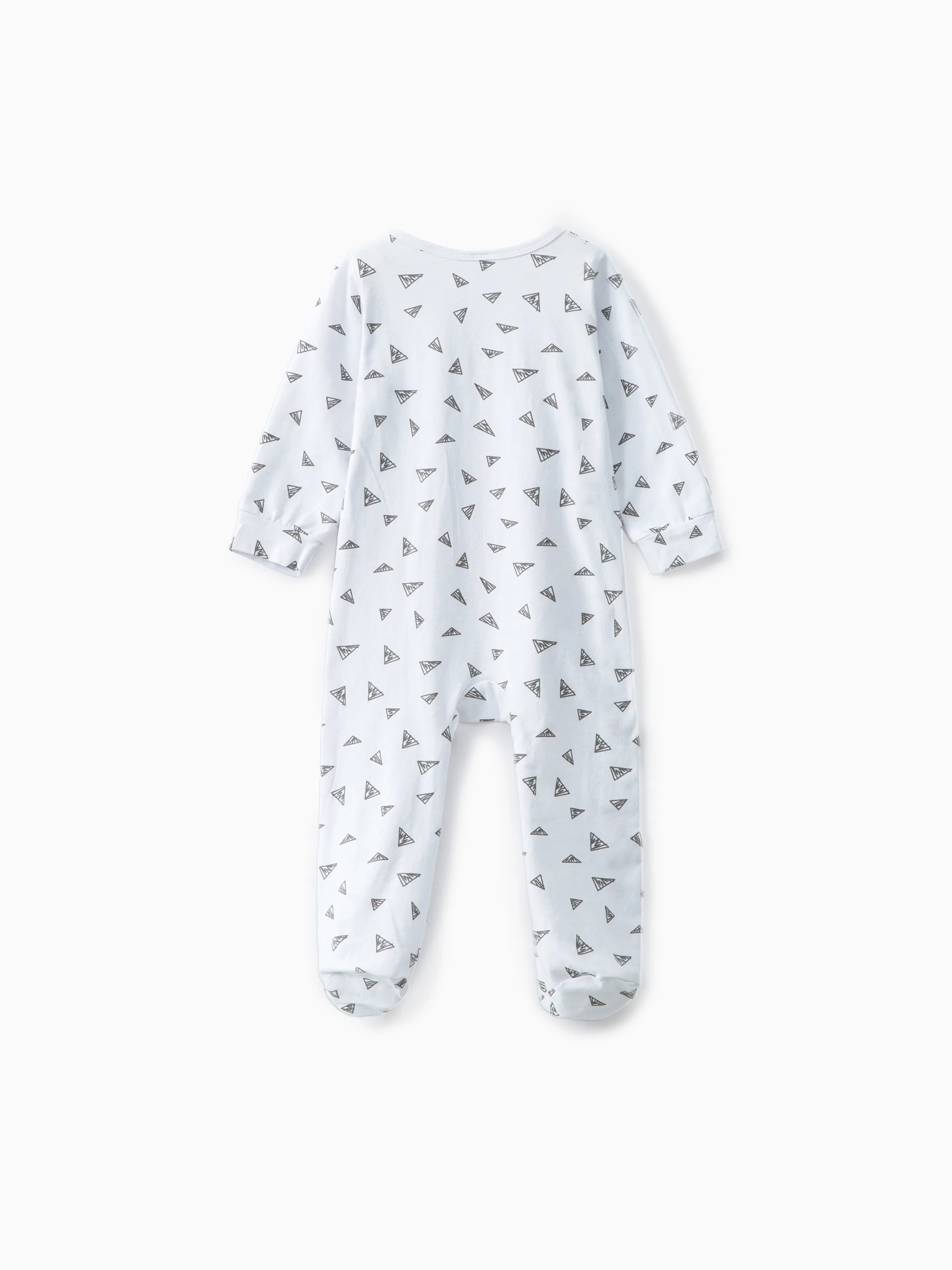 Baby Boy/Girl 95% Cotton Long-sleeve Footed Letter Print Jumpsuit Red+White - Image 3
