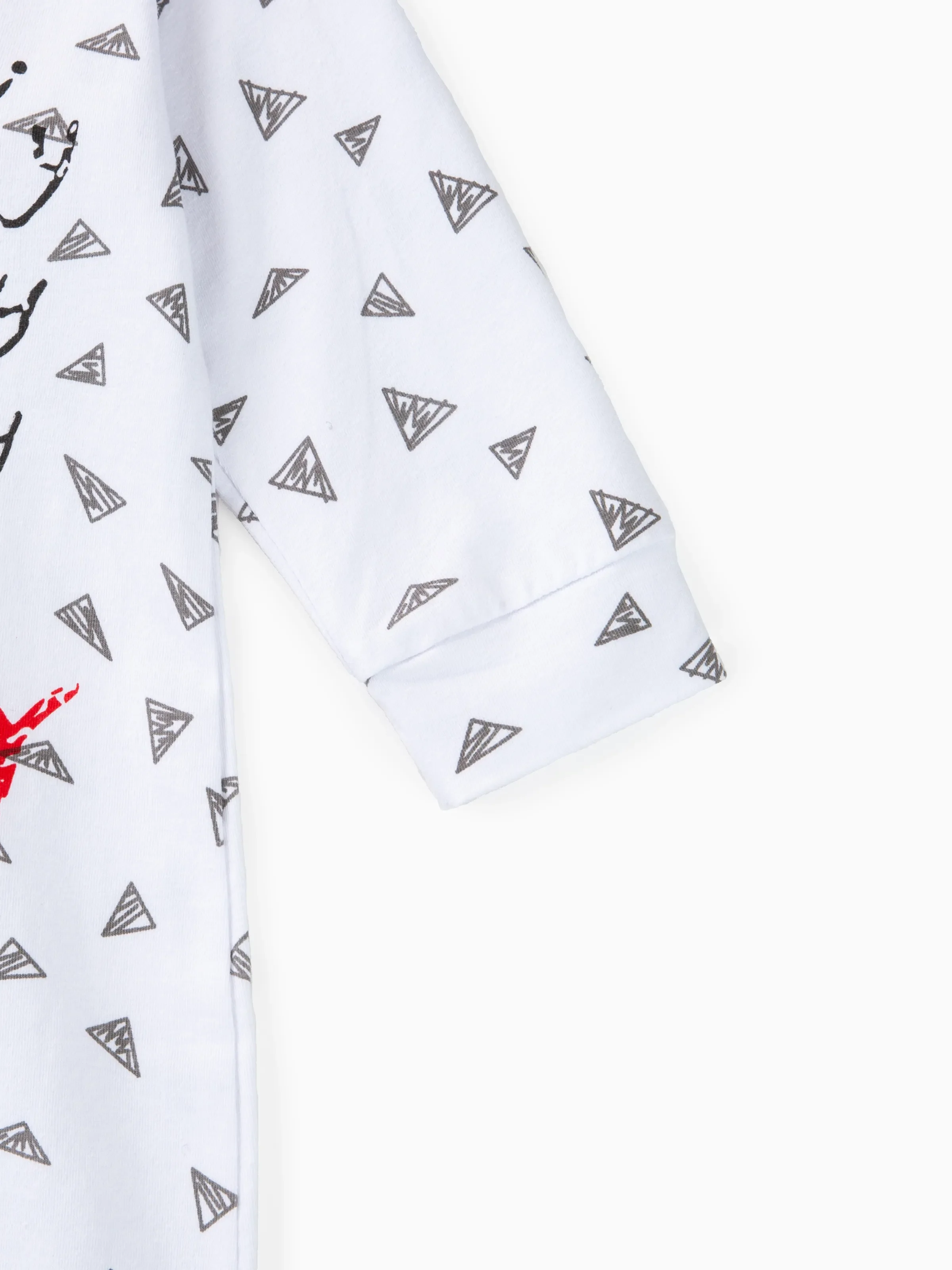 Baby Boy/Girl 95% Cotton Long-sleeve Footed Letter Print Jumpsuit Red+White - Image 6