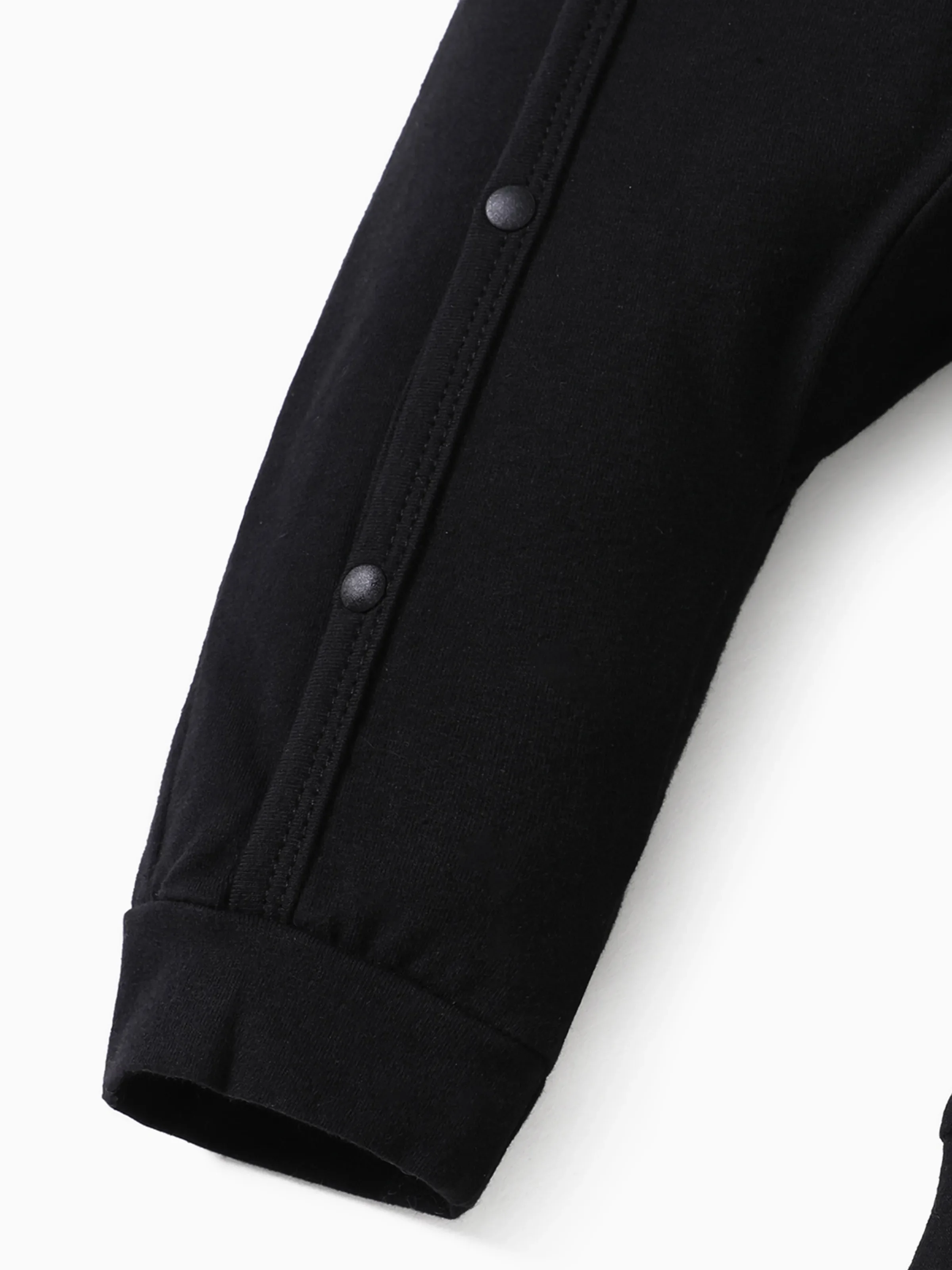 Baby Boy/Girl 95% Cotton Long-sleeve Love Heart and Letter Print Jumpsuit Black - Image 4