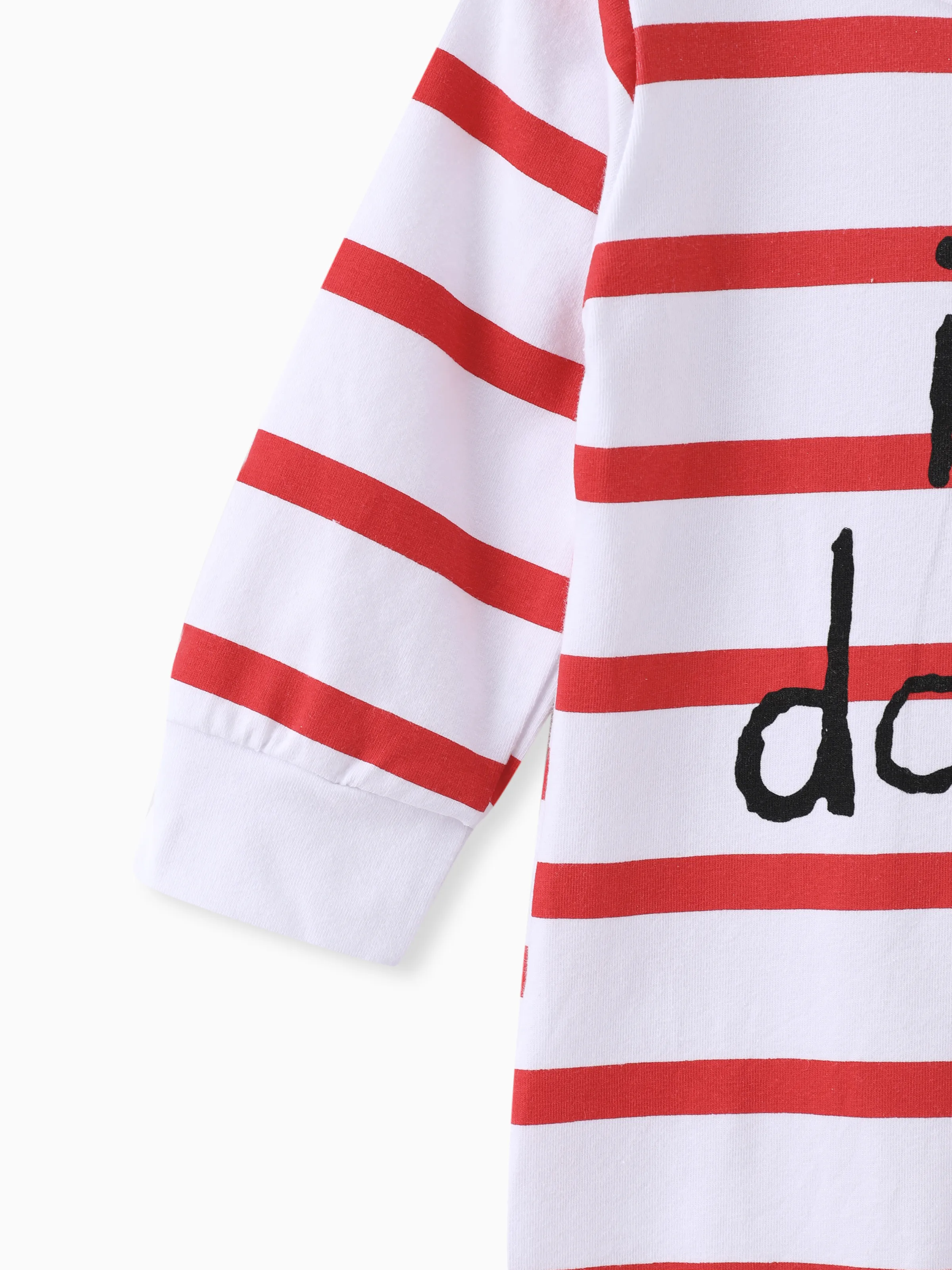 Baby Boy/Girl 95% Cotton Long-sleeve Love Heart Letter Print Stars/Striped Jumpsuit Red - Image 4