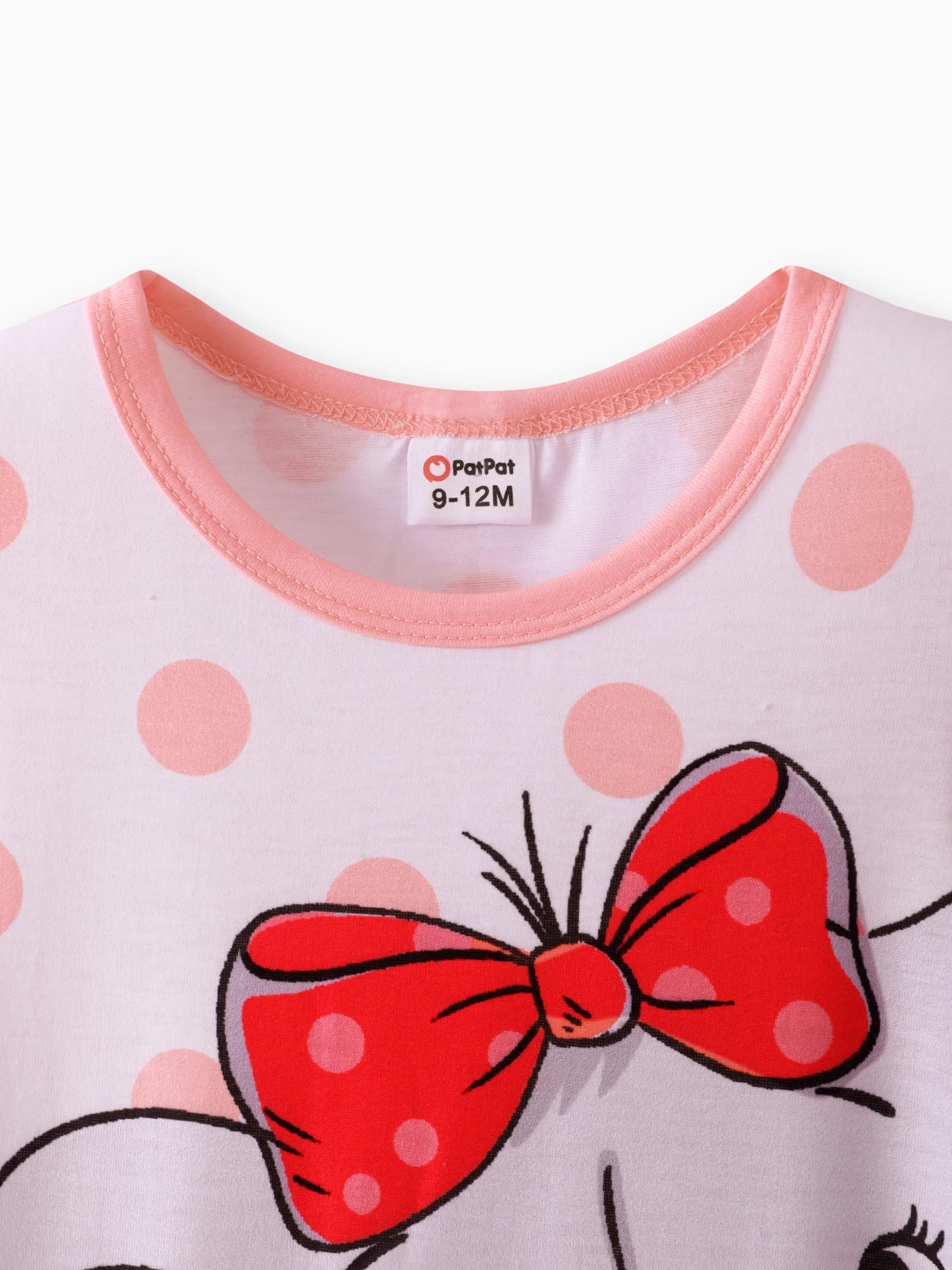 Baby Girl Cartoon Elephant Print Short-sleeve Jumpsuit Pink - Image 5