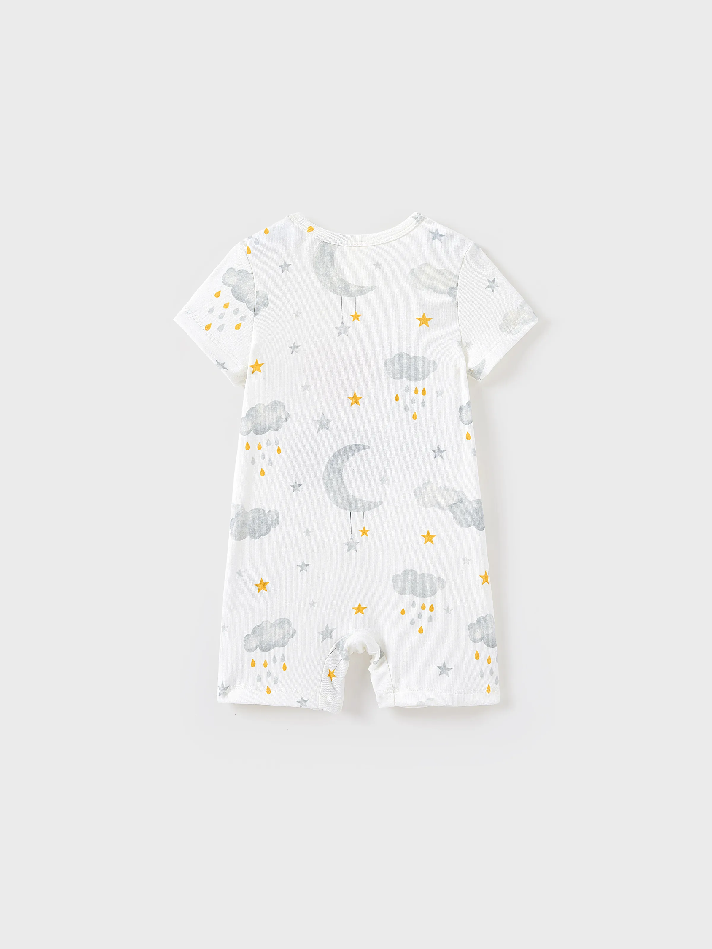 Baby Boy/Girl Childlike Letter Print Romper White - Image 2