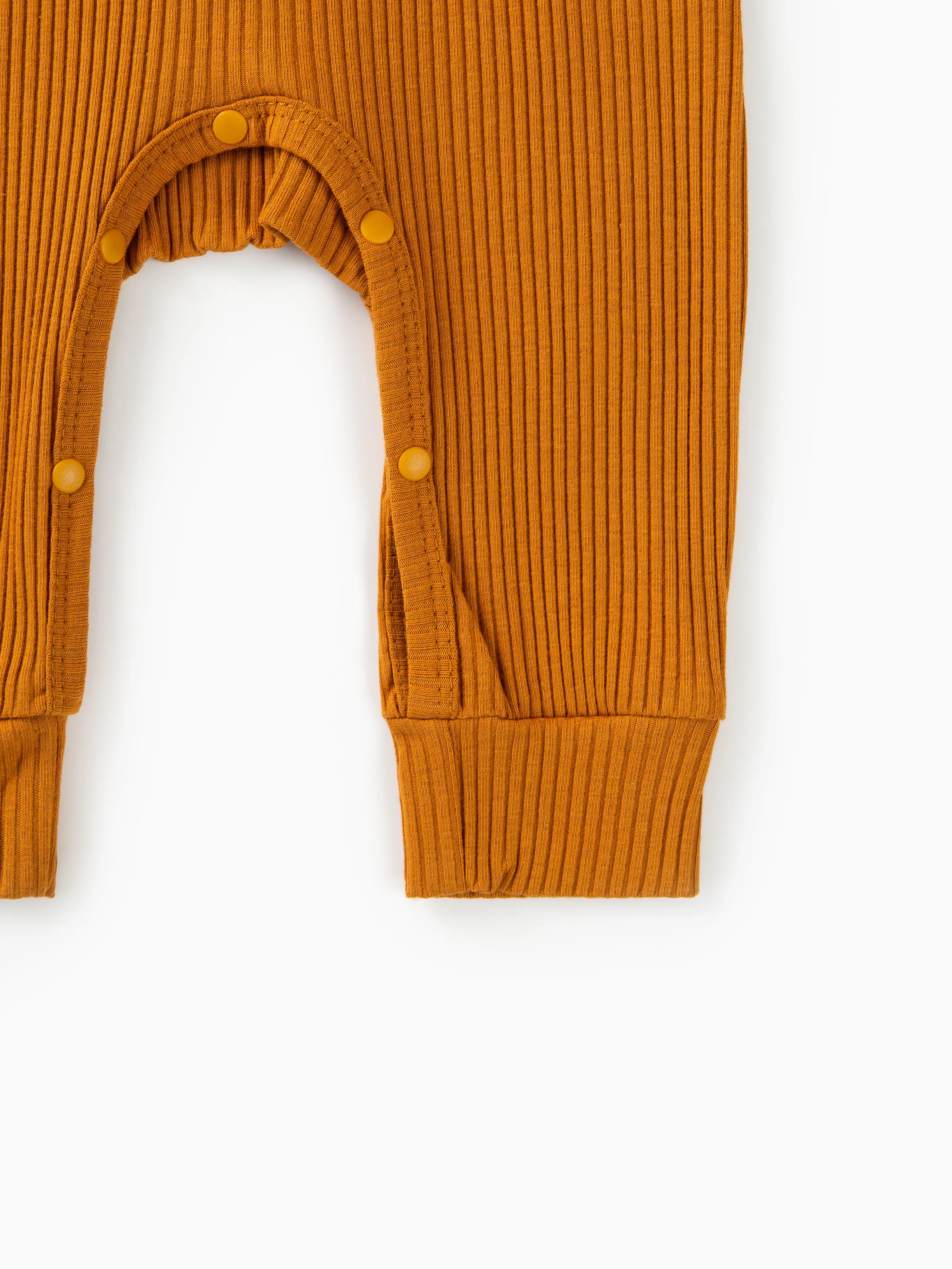 Baby Boy/Girl Cotton Ribbed Button Up Jumpsuit Ginger - Image 5