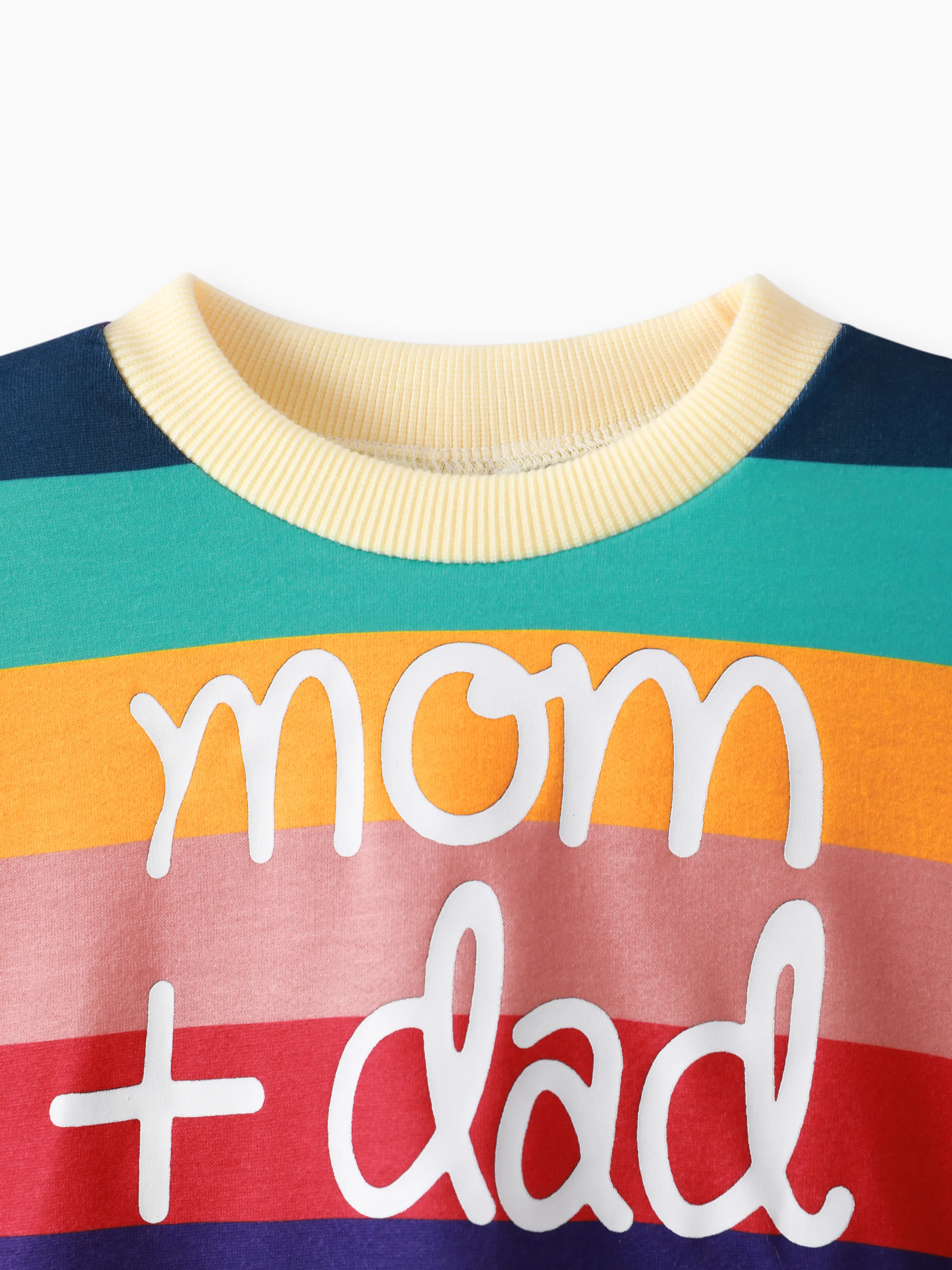 Baby Boy/Girl Heart & Letter Print Rainbow Colorblock Long-sleeve Sweatshirt Multi-color - Image 6