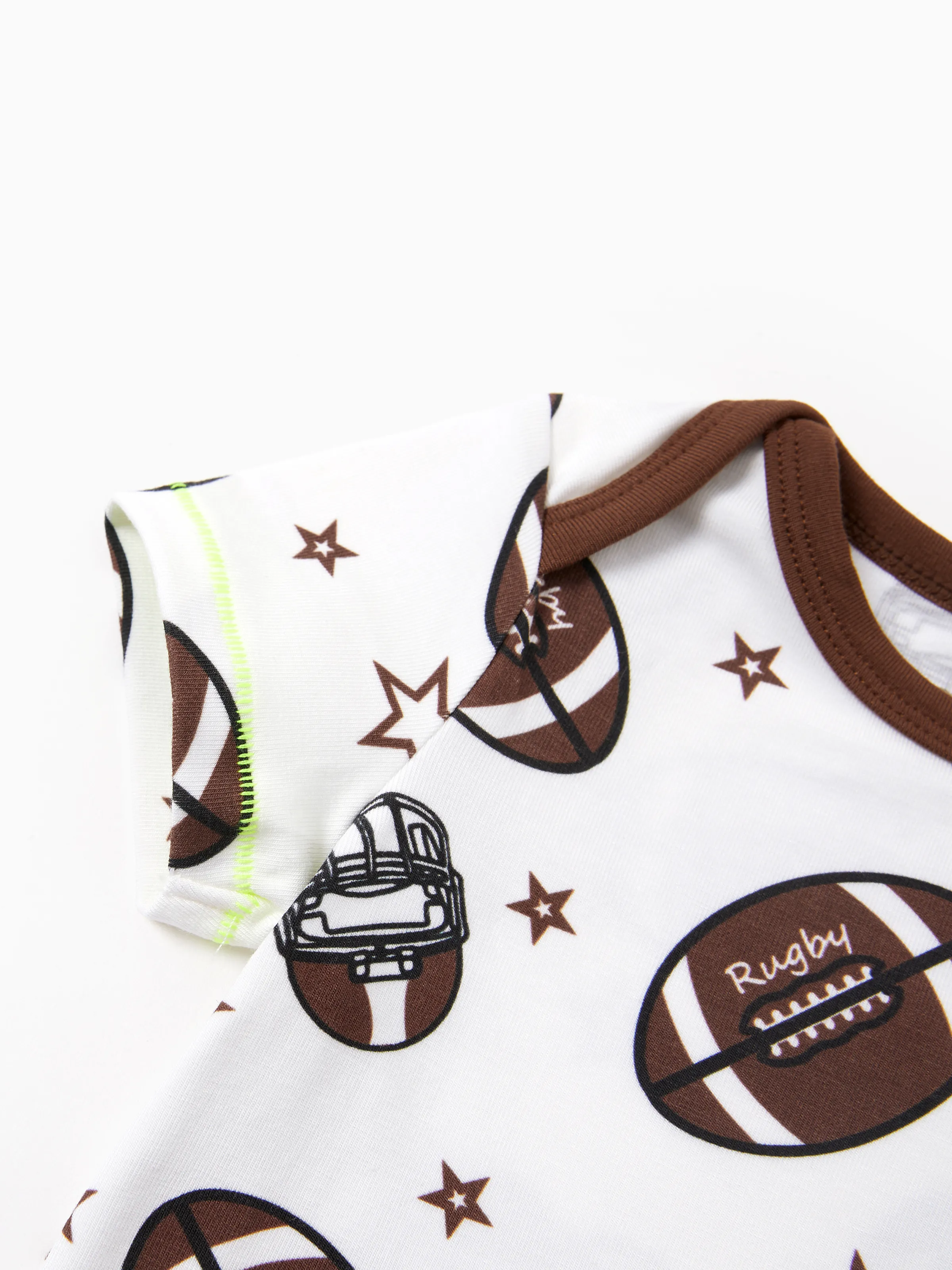 Baby Boy/Girl Playful Print 3pcs Rompers Set Brown - Image 2