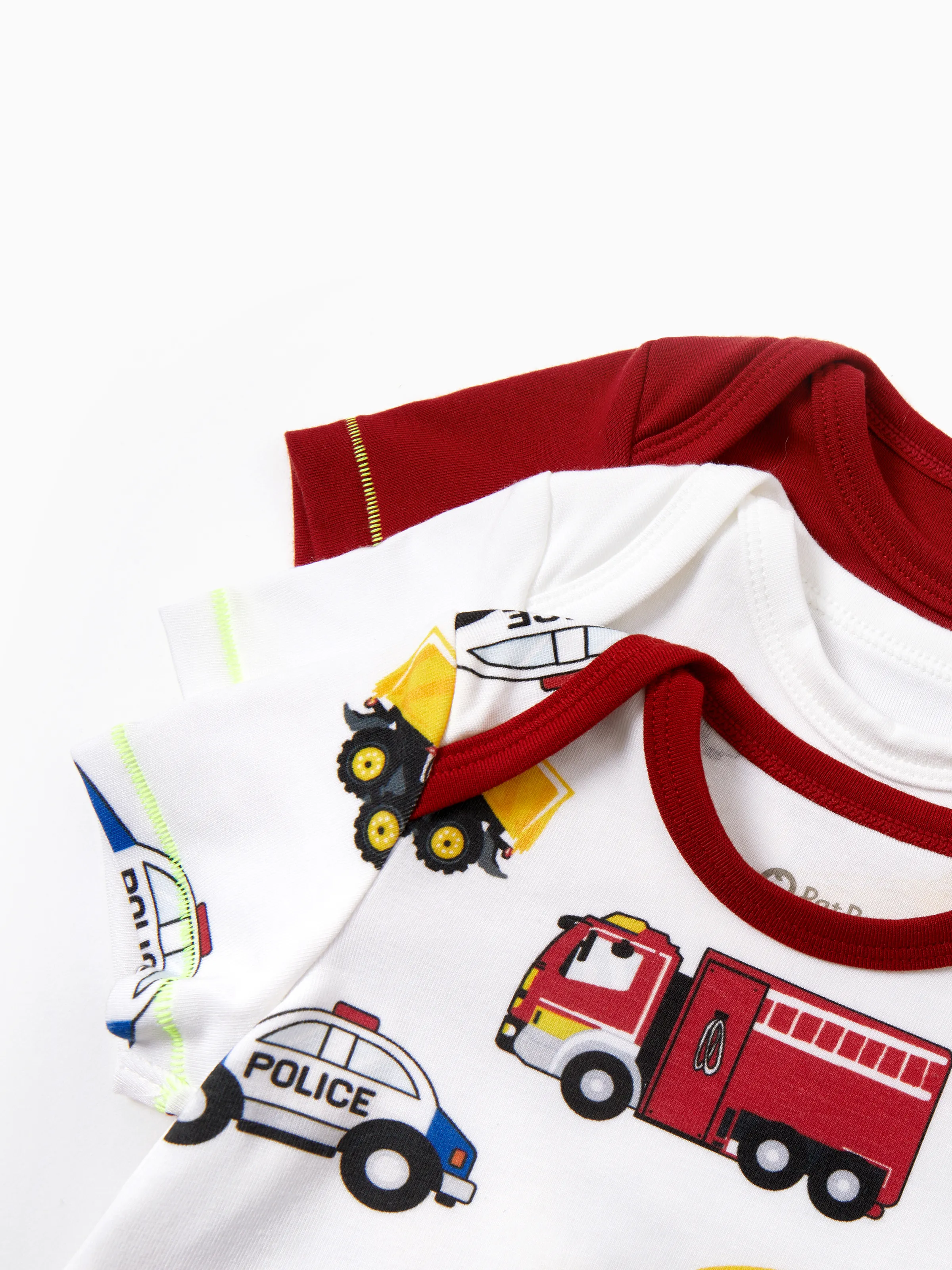 Baby Boy/Girl Playful Print 3pcs Rompers Set Red - Image 2