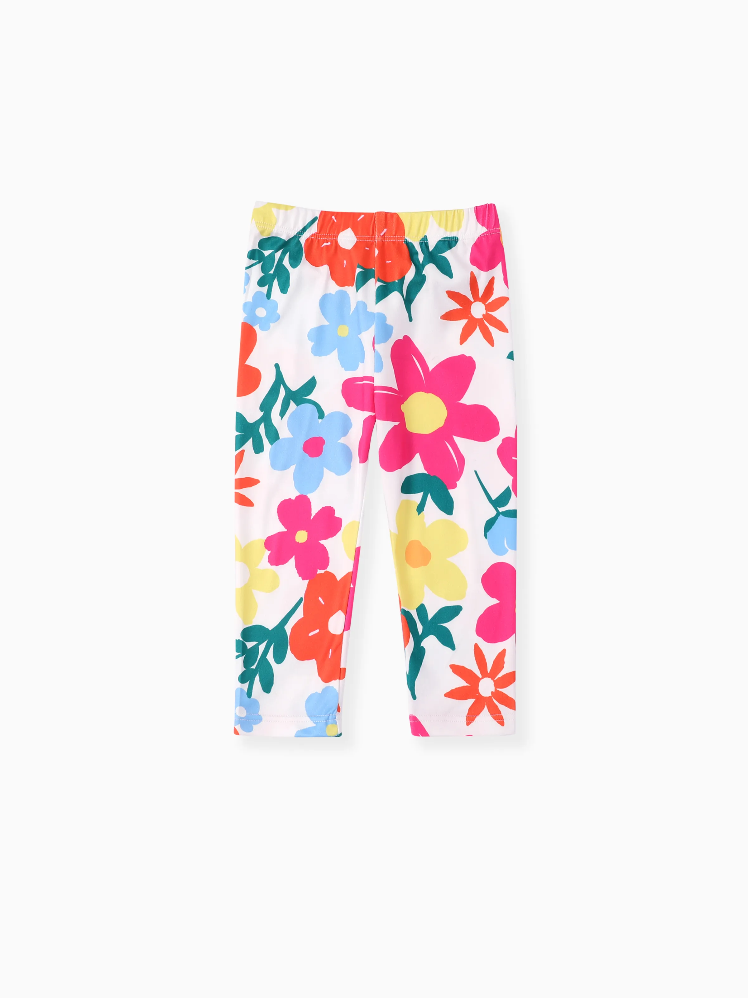 Baby Girl 2pcs Bowknot Design Tee and Floral Print Leggings Set Roseo - Image 3