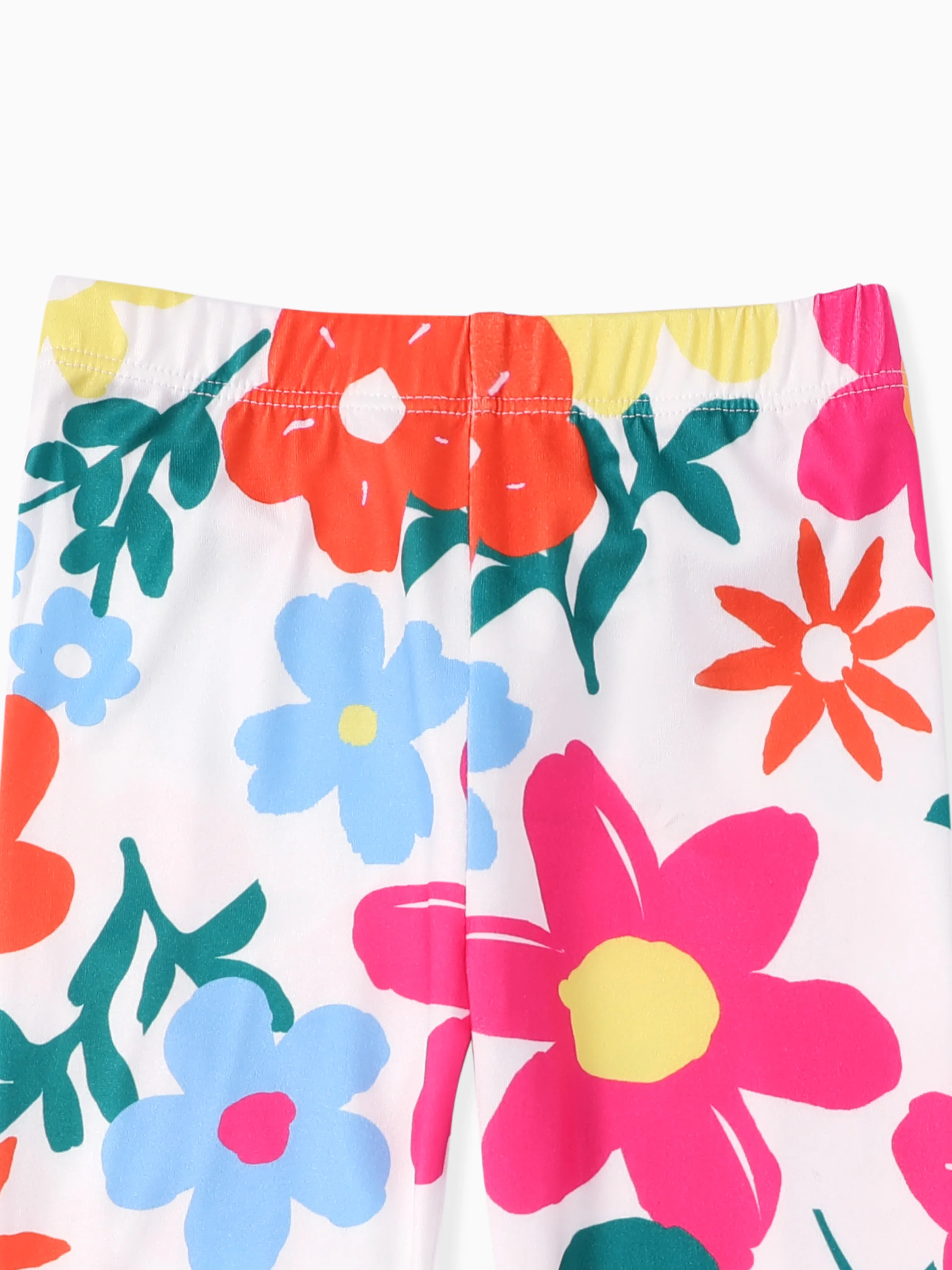 Baby Girl 2pcs Bowknot Design Tee and Floral Print Leggings Set Roseo - Image 5