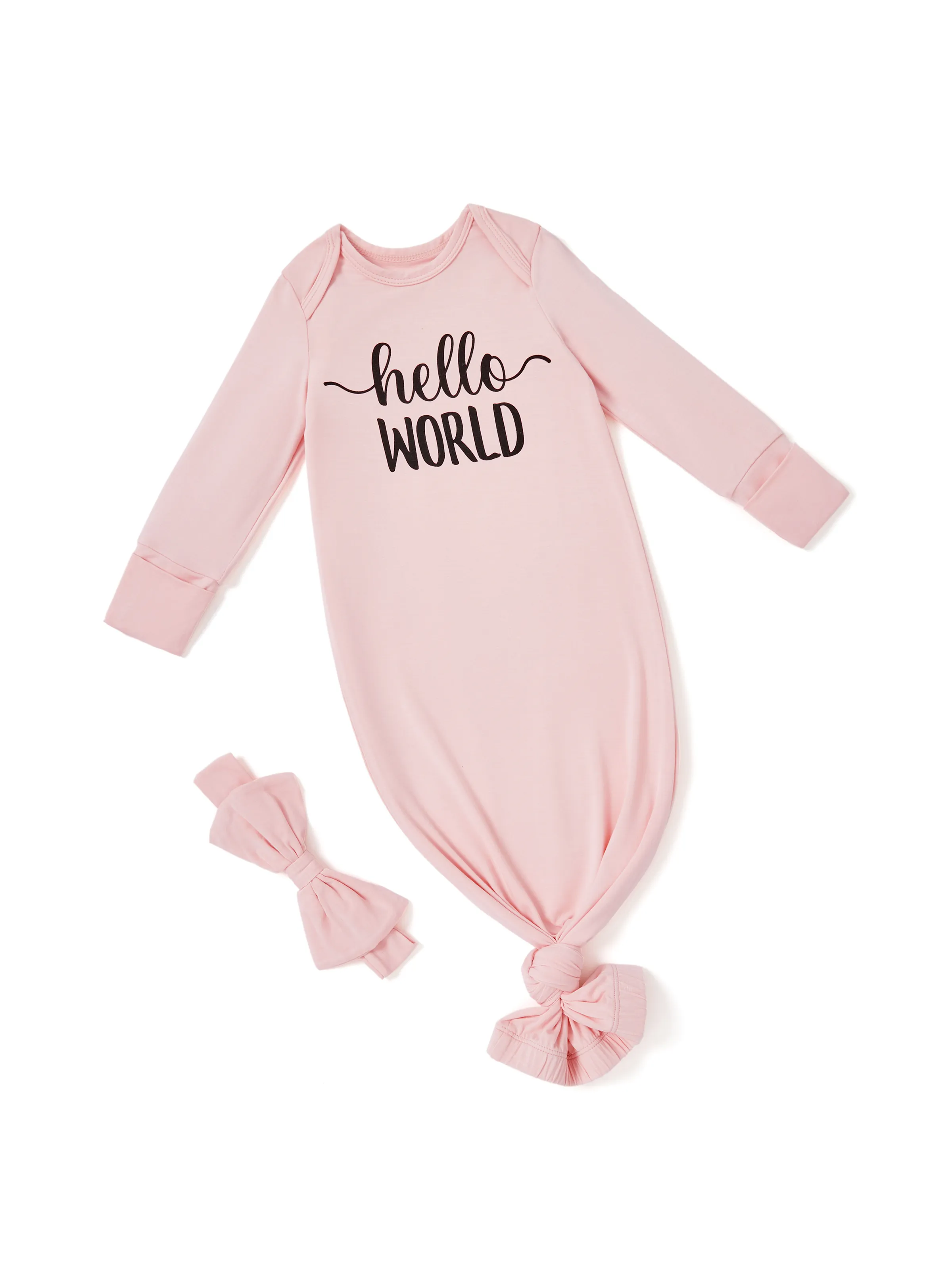Baby / Girl Bamboo Sleeping Bag Infant Gown with Headband Pink - Image 3