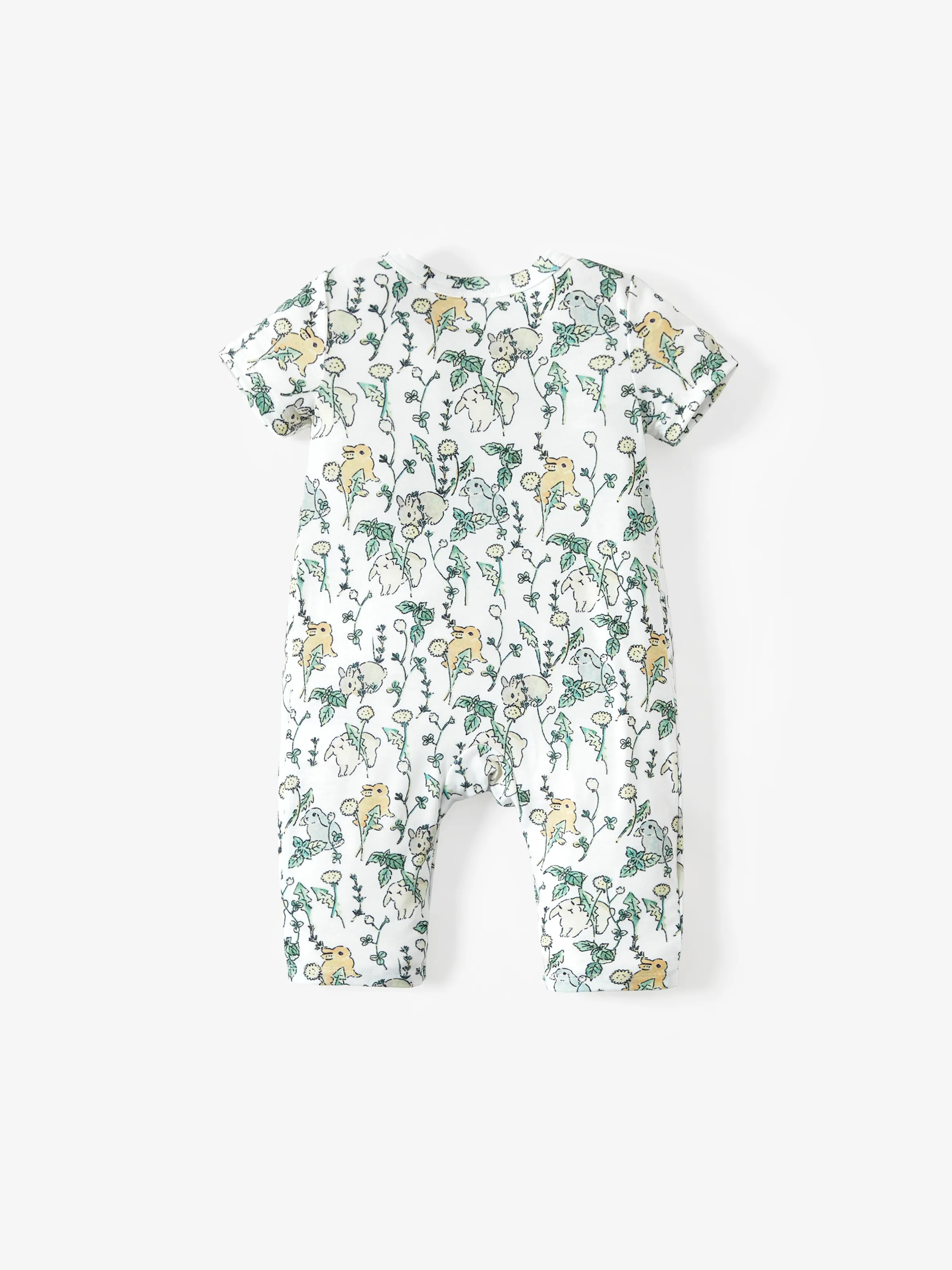 Baby Girl Clothes Floral Print Jumpsuit Color block - Image 3
