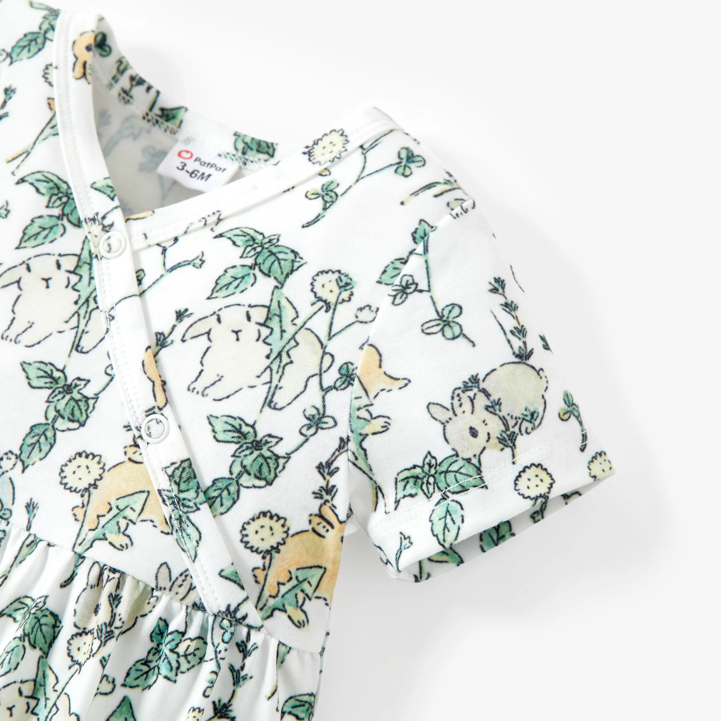 Baby Girl Clothes Floral Print Jumpsuit Color block - Image 4